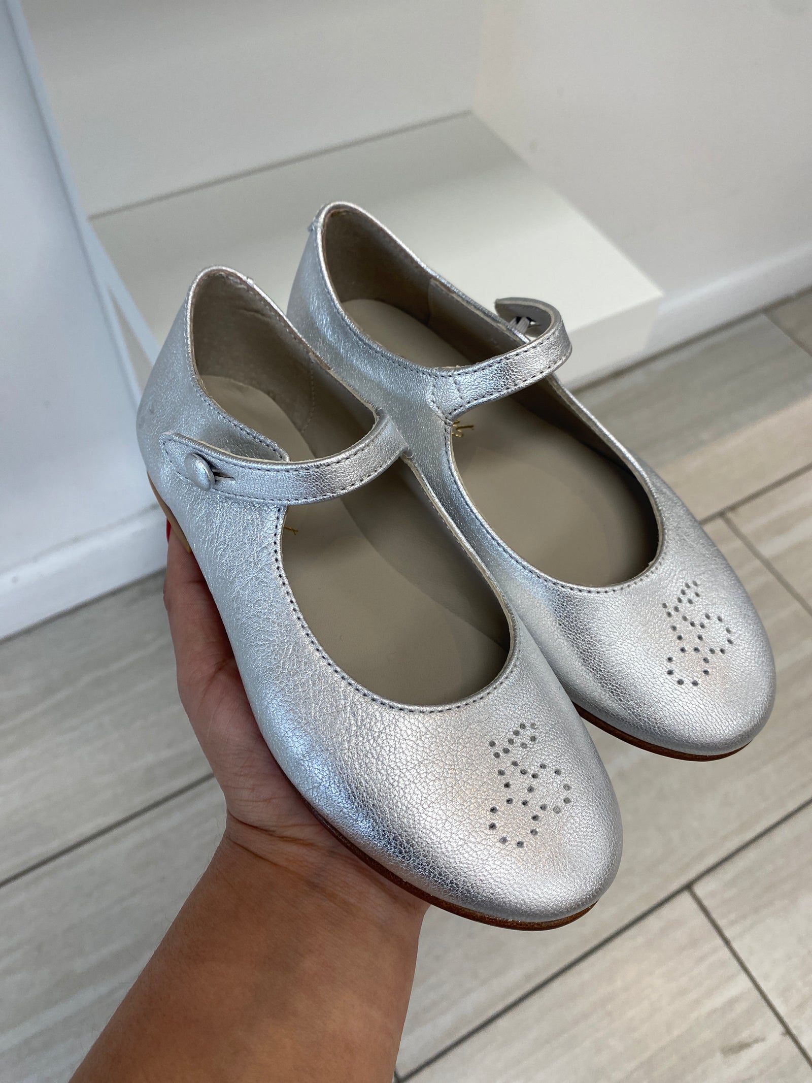 Bonpoint Argent Silver Ella Mary Jane-Tassel Children Shoes