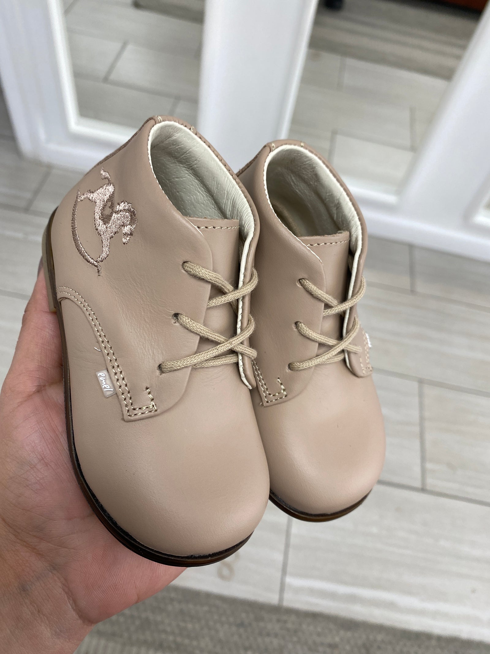 Emel Stone Taupe Horse Baby Bootie-Tassel Children Shoes