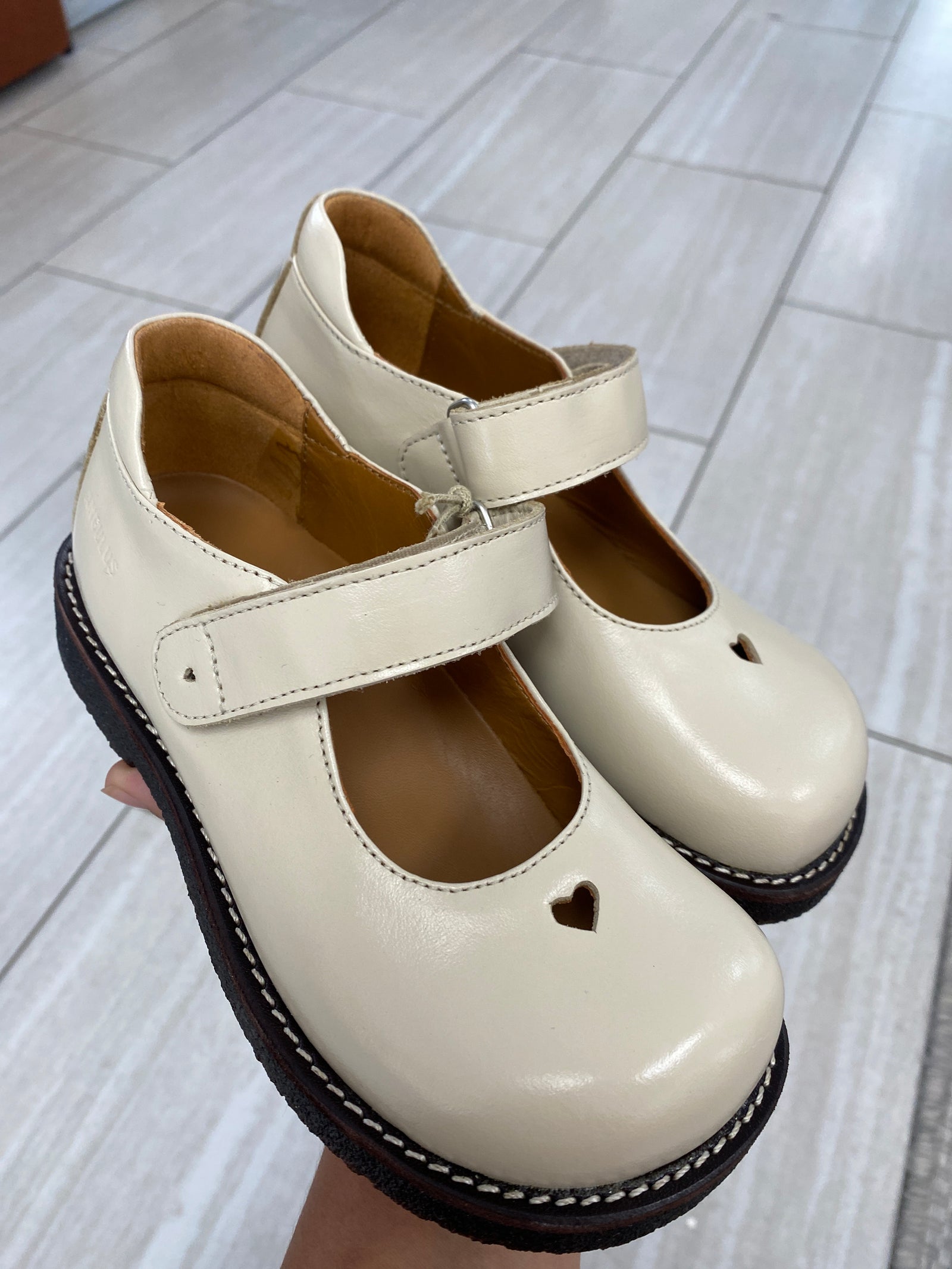 Angulus Buttermilk Heart Mary Jane-Tassel Children Shoes