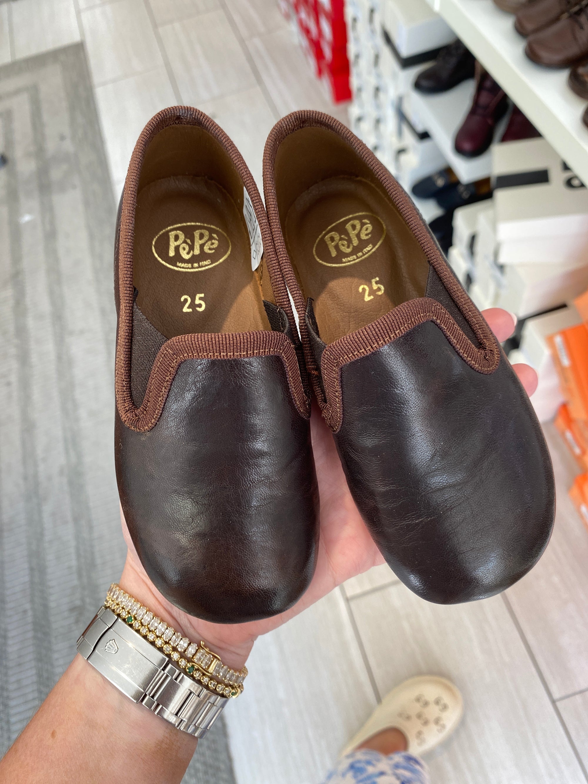 Pepe Bourbon Brown Slipper Loafer-Tassel Children Shoes