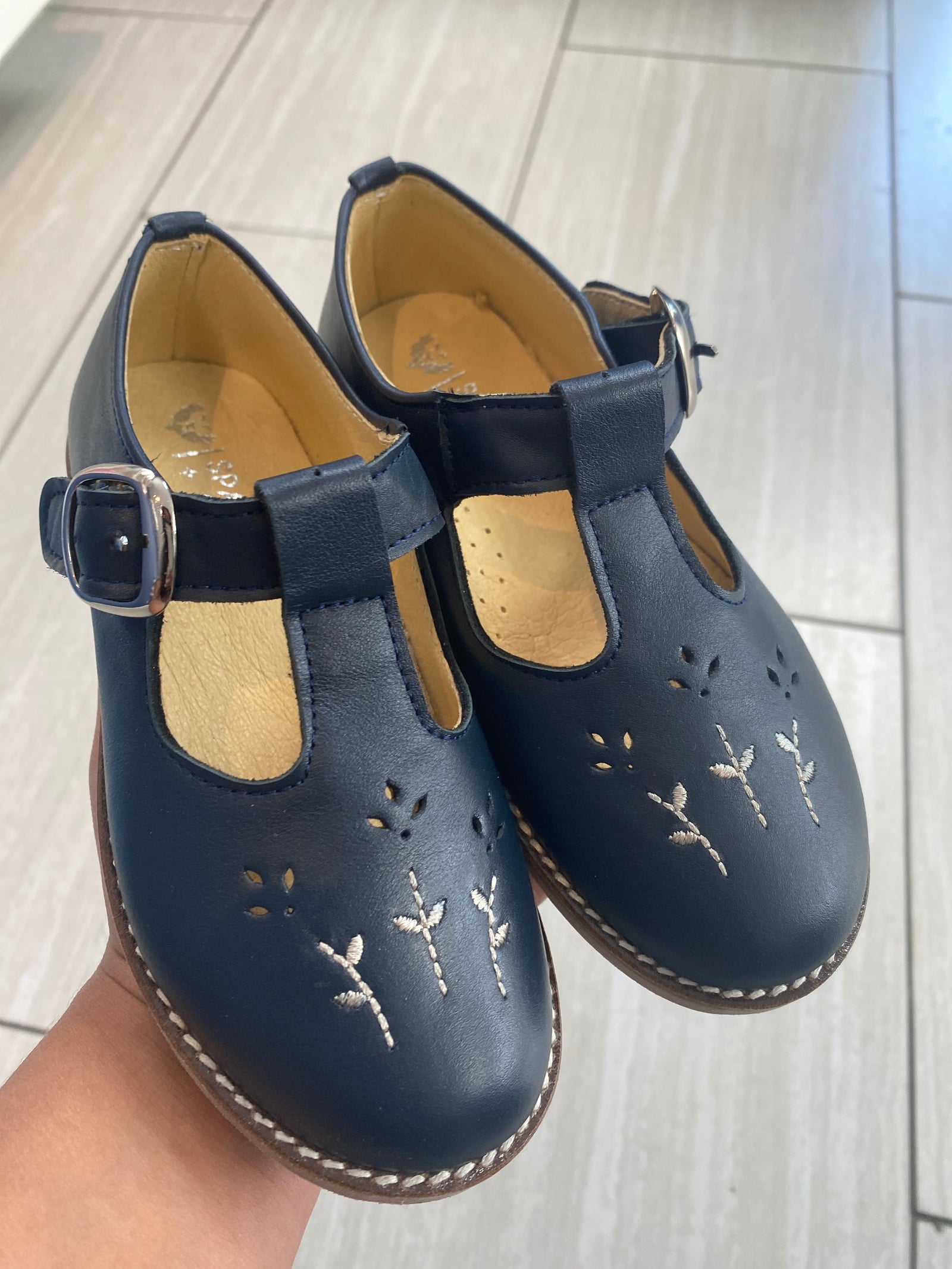 Spain+Co Marino Flower T Strap Loafer-Tassel Children Shoes
