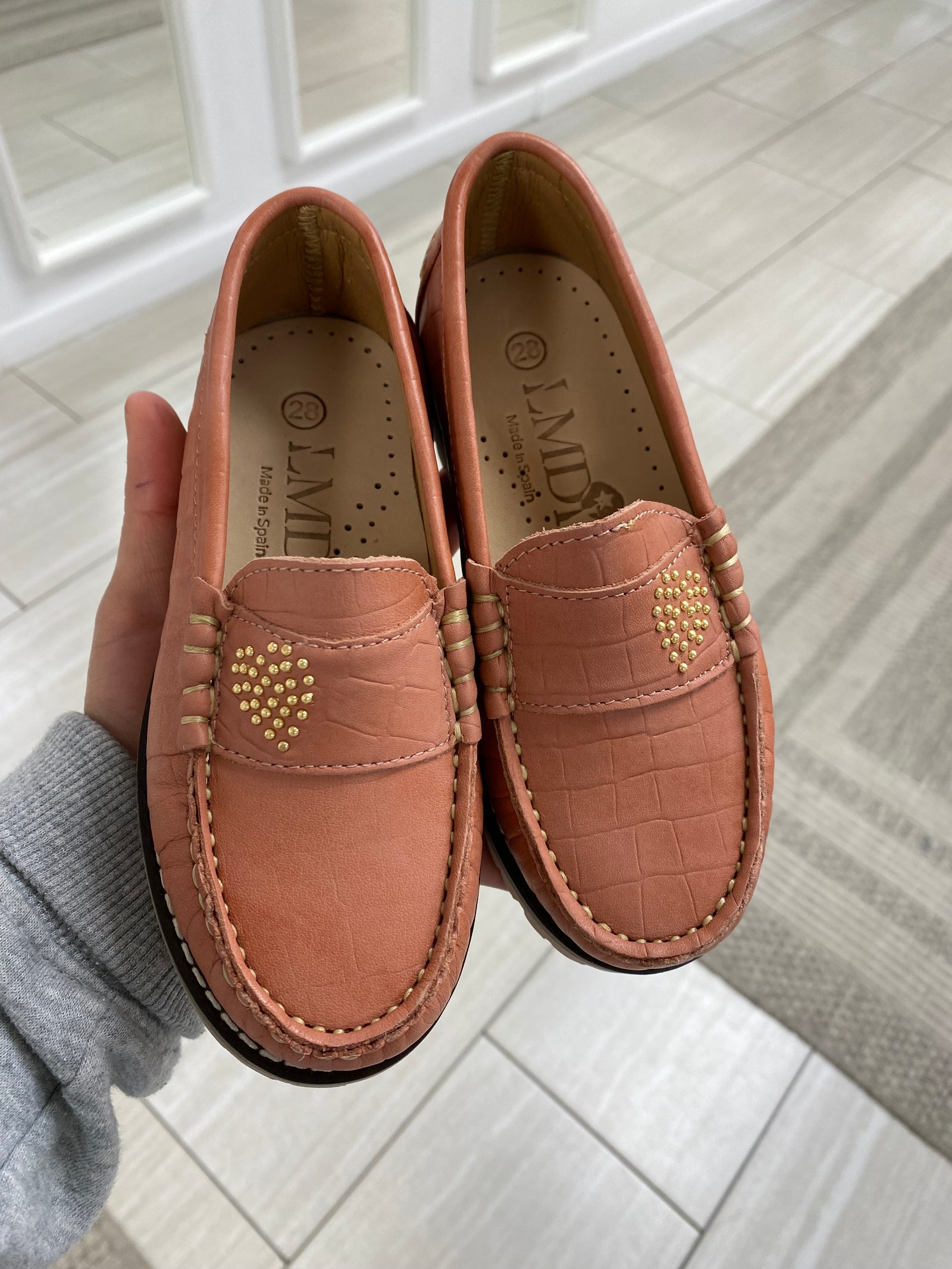 LMDI Salmon Heart Chunky Penny Loafer-Tassel Children Shoes