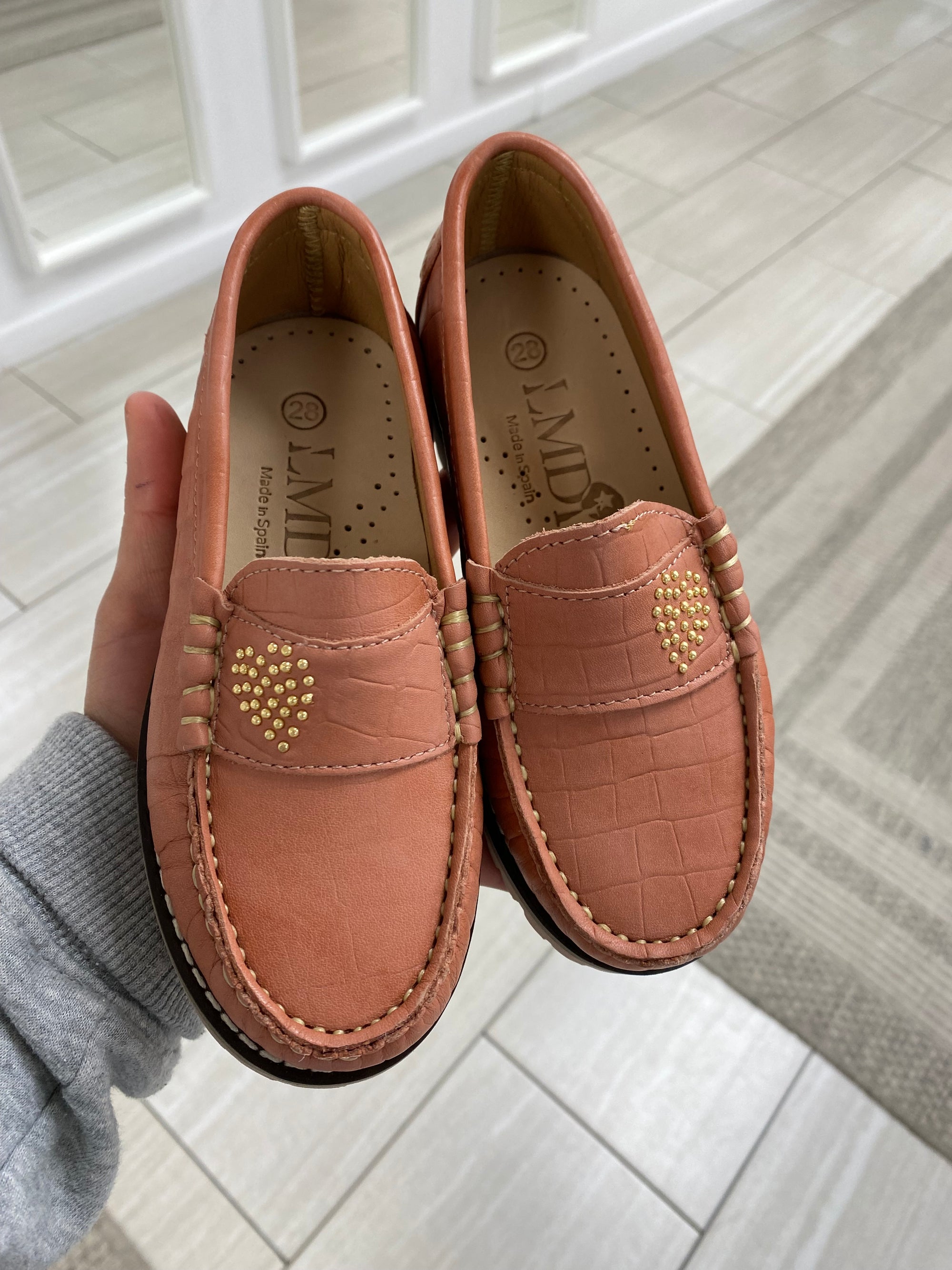 LMDI Salmon Heart Chunky Penny Loafer-Tassel Children Shoes