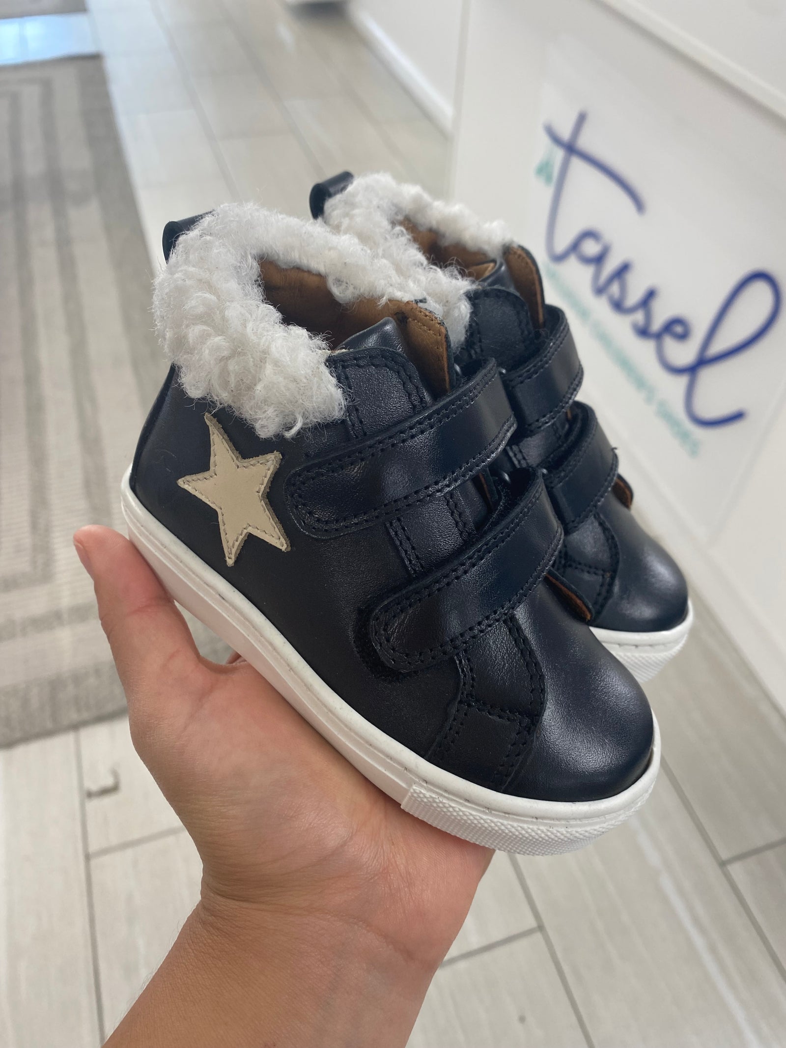 LMDI Black Baby Sneaker-Tassel Children Shoes