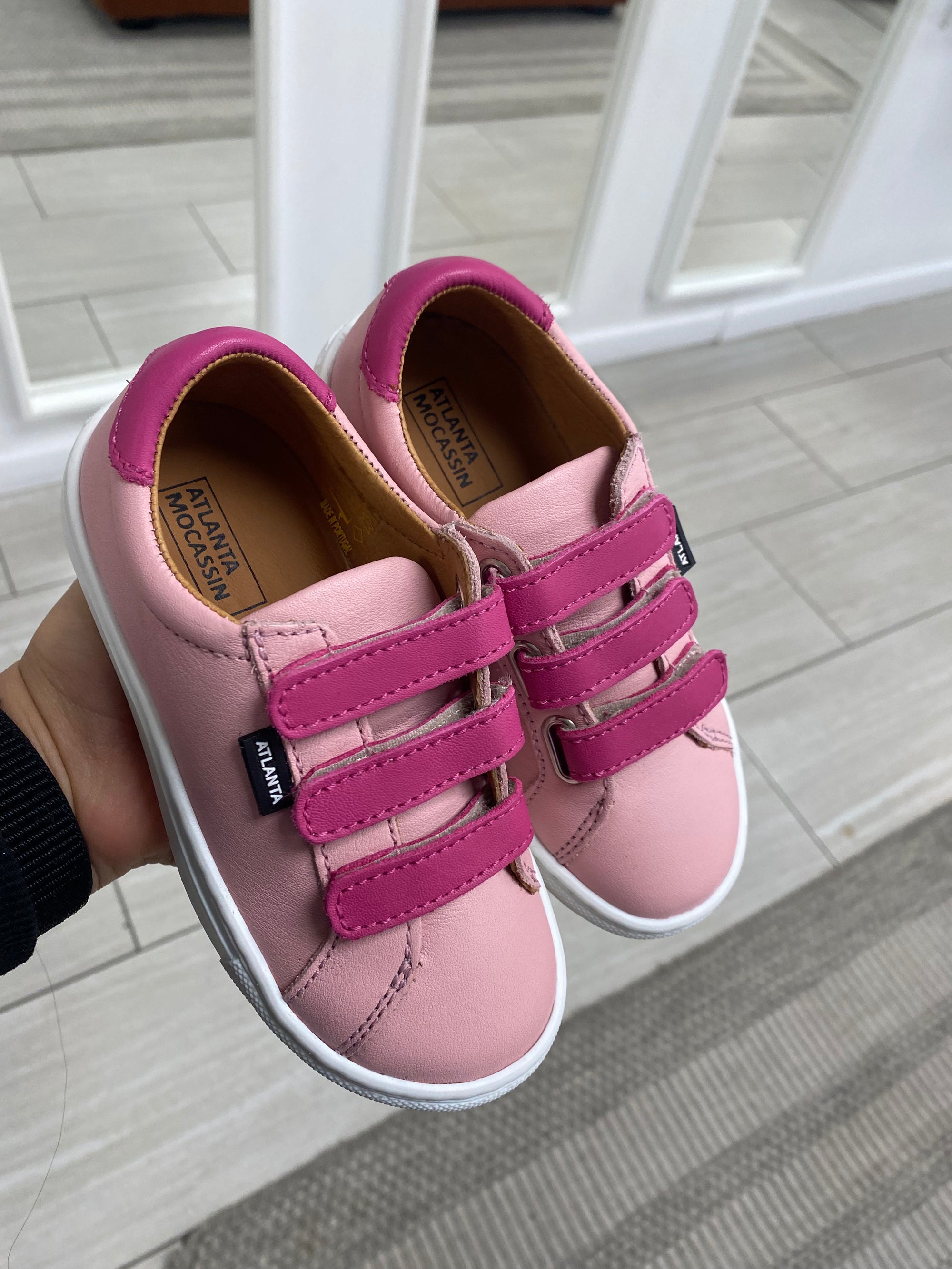 Atlanta Mocassin Multi Pink Velcro Sneaker-Tassel Children Shoes