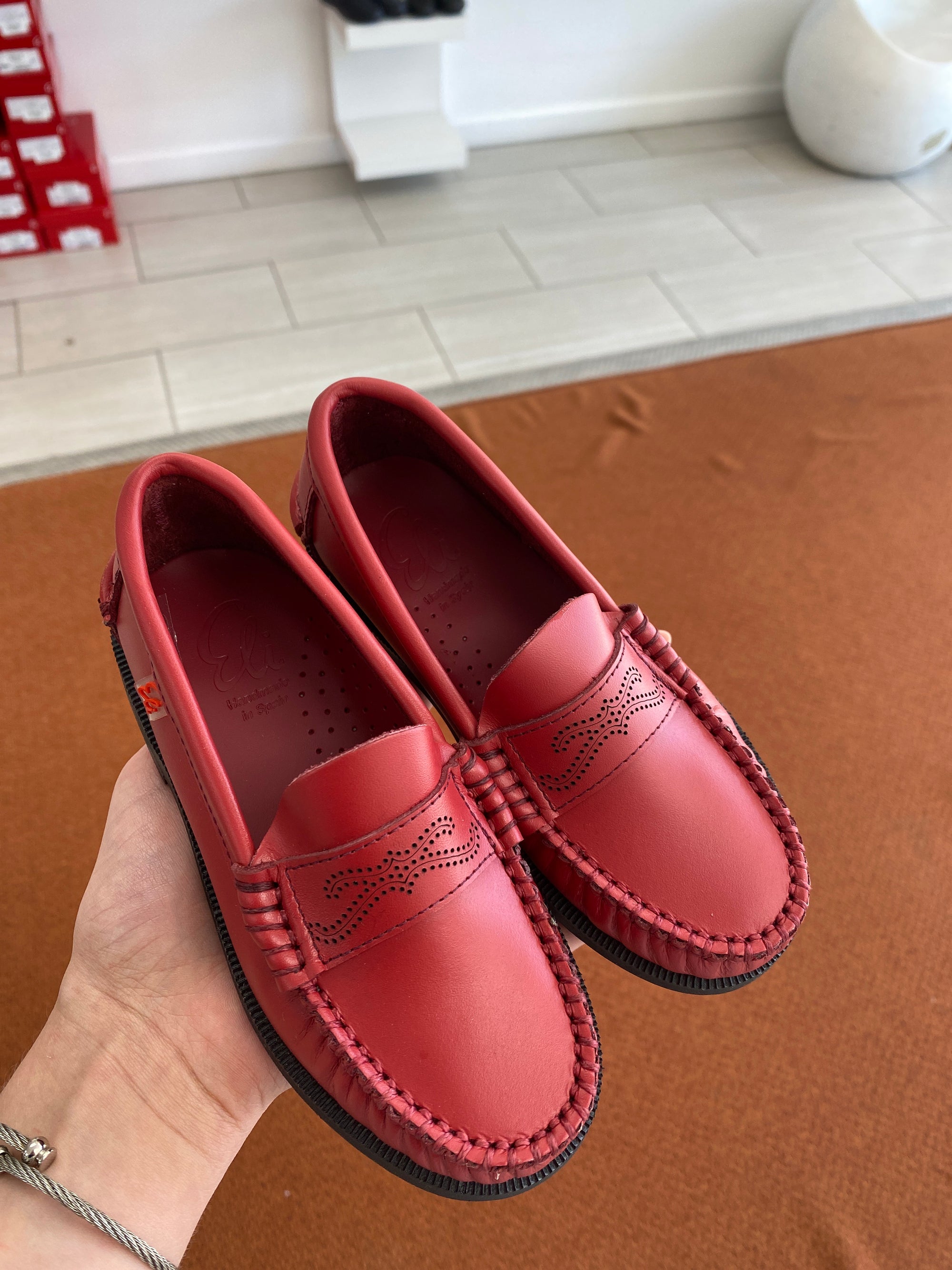 Papanatas Red Stamp Penny Loafer-Tassel Children Shoes