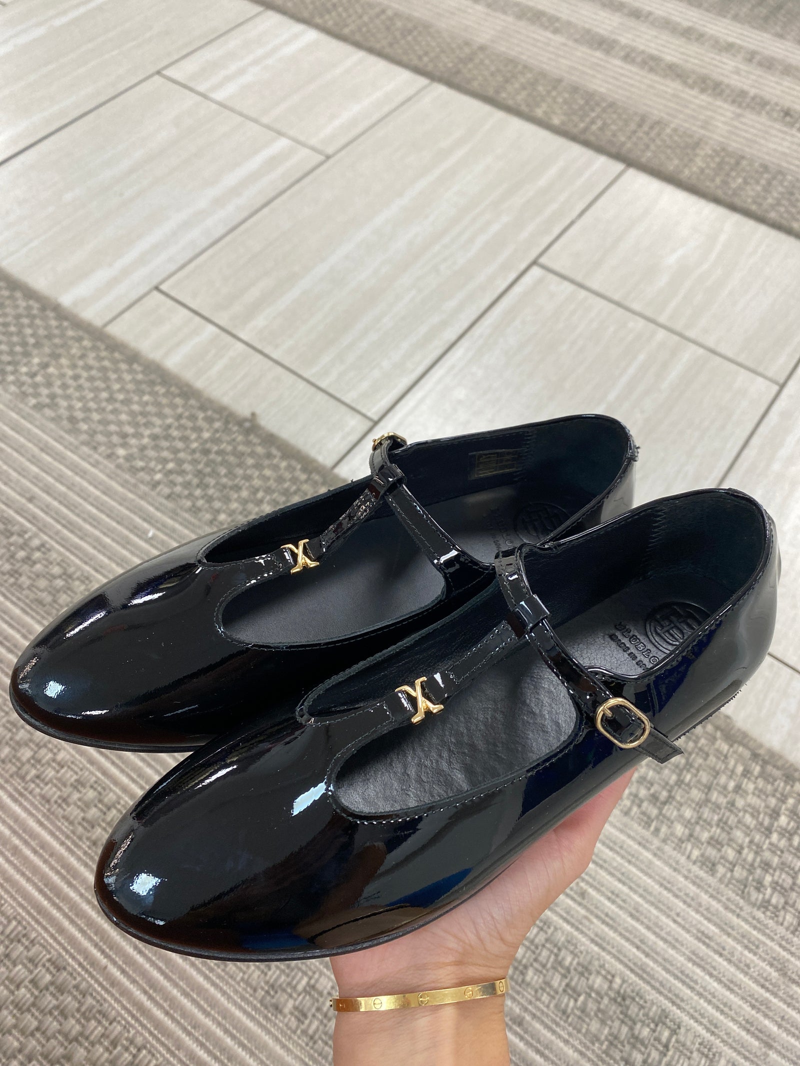 Blublonc Black Patent Buckle Mary Jane-Tassel Children Shoes