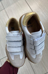 Porte White and Gold Scalloped Velcro Sneaker-Tassel Children Shoes