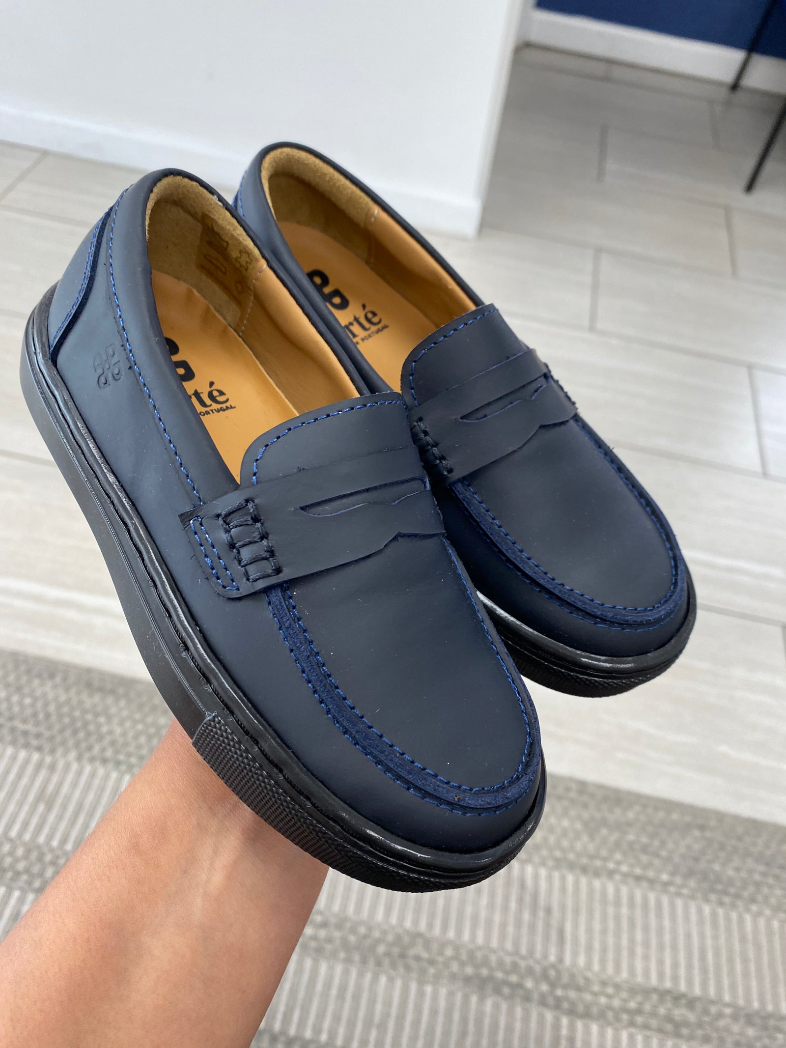 Porte Navy Rubber Sneaker Penny Loafer-Tassel Children Shoes
