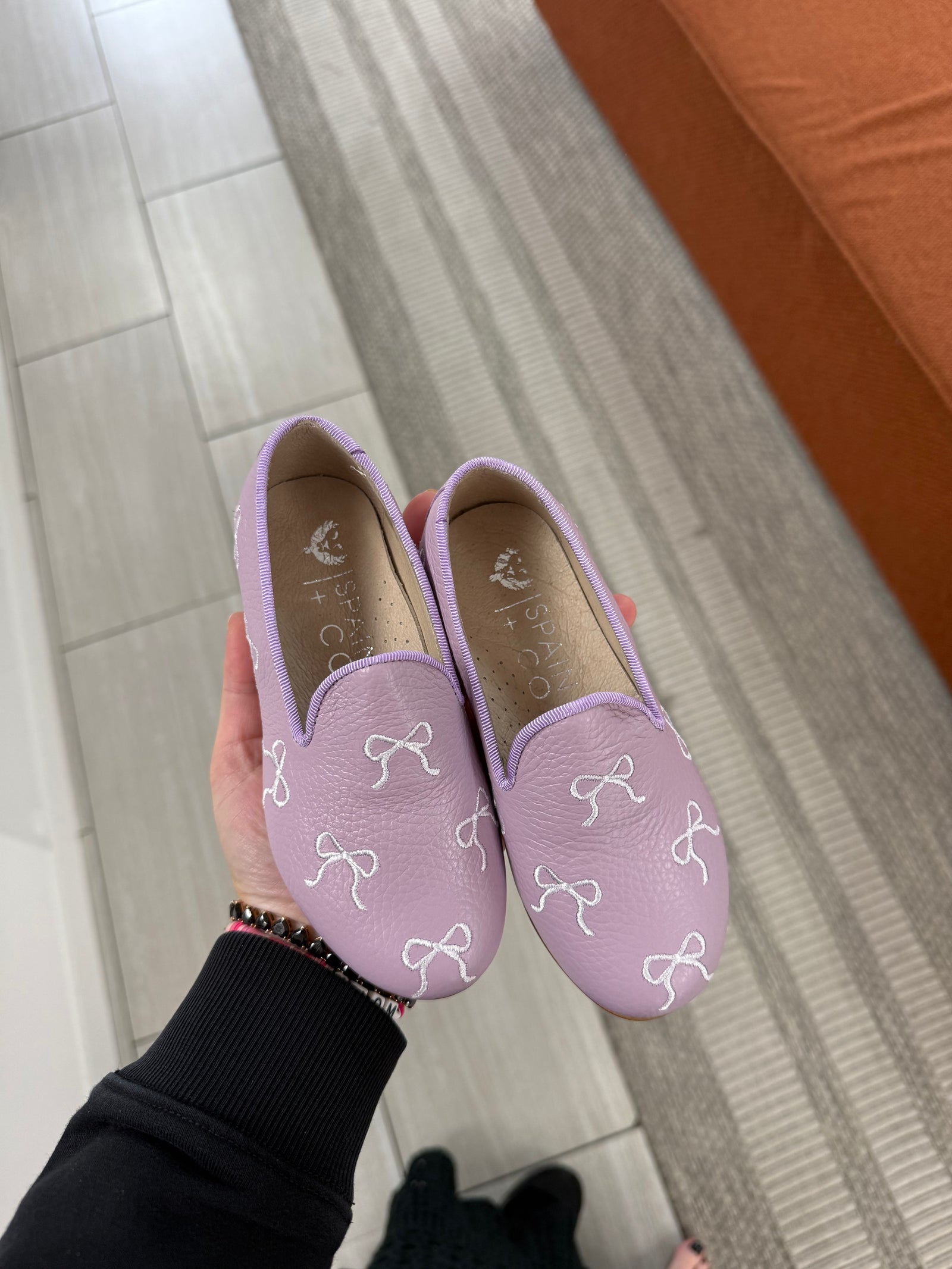 Spain+Co Lilac Bow Embroidered Smoking Loafer-Tassel Children Shoes