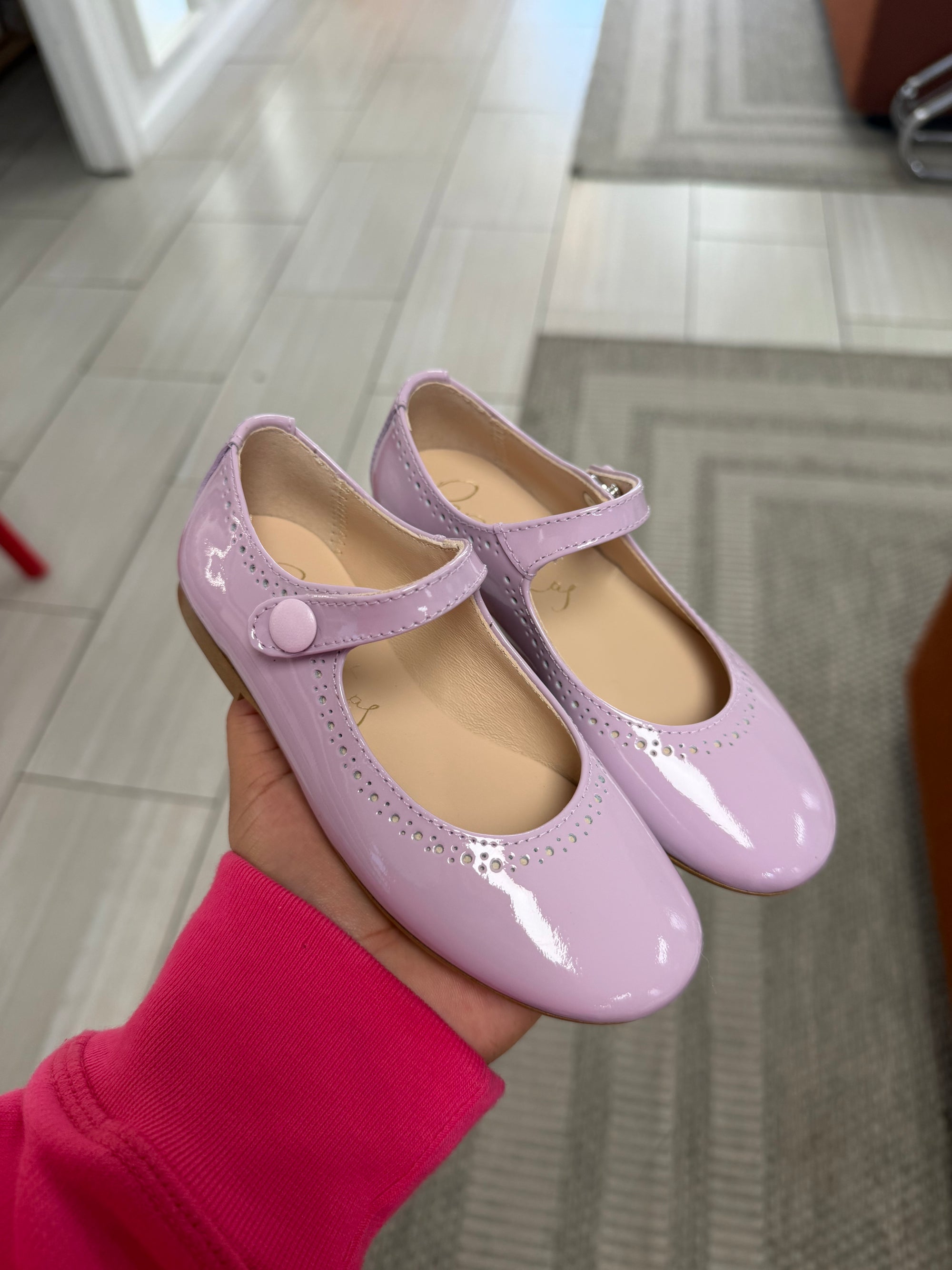 Papanatas Lilac Patent Mary Jane-Tassel Children Shoes
