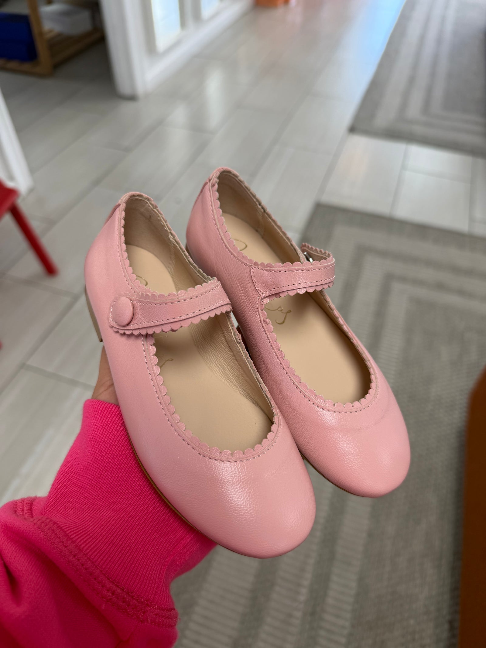 Papanatas Rose Scalloped Mary Jane-Tassel Children Shoes