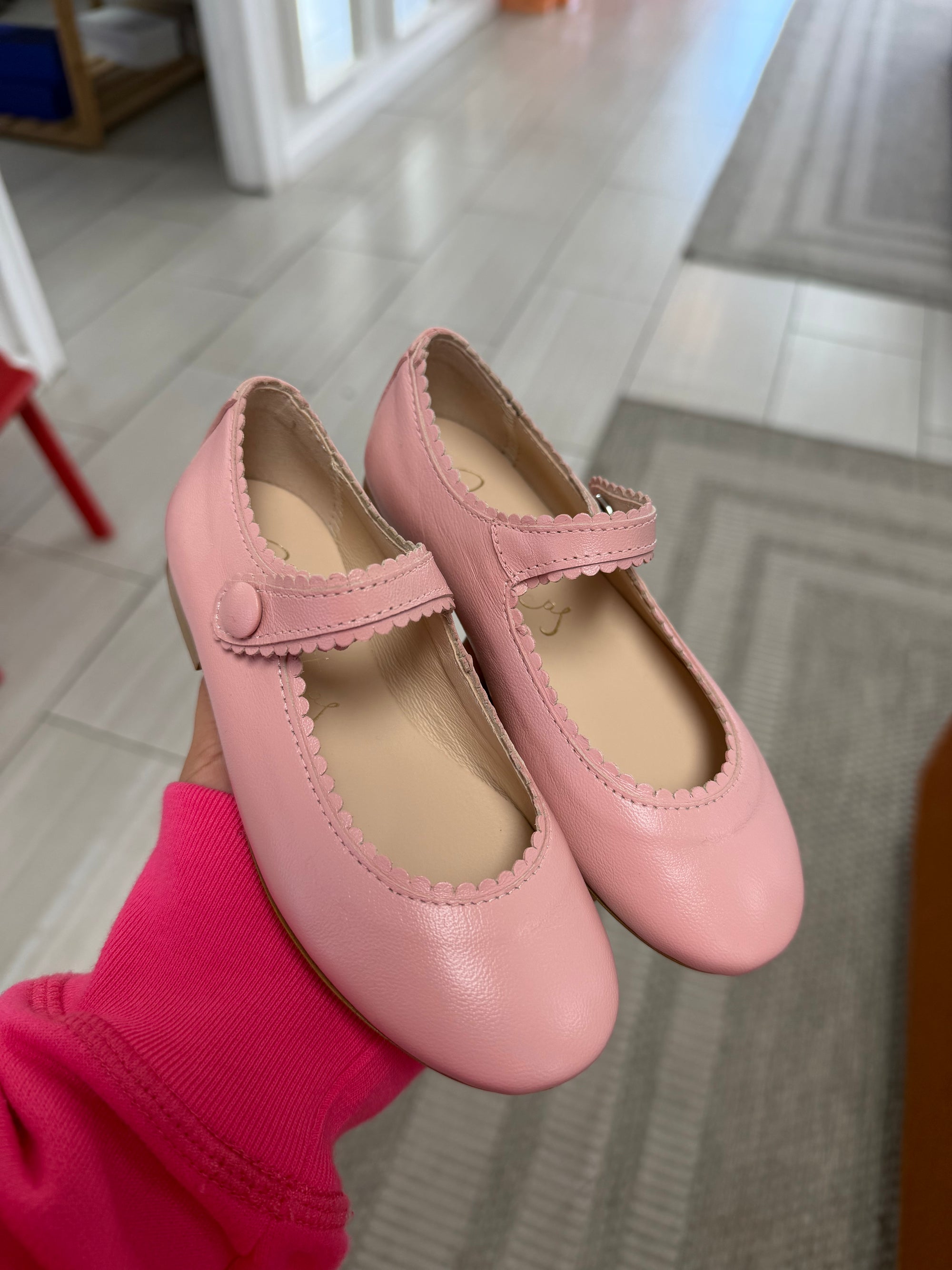 Papanatas Rose Scalloped Mary Jane-Tassel Children Shoes