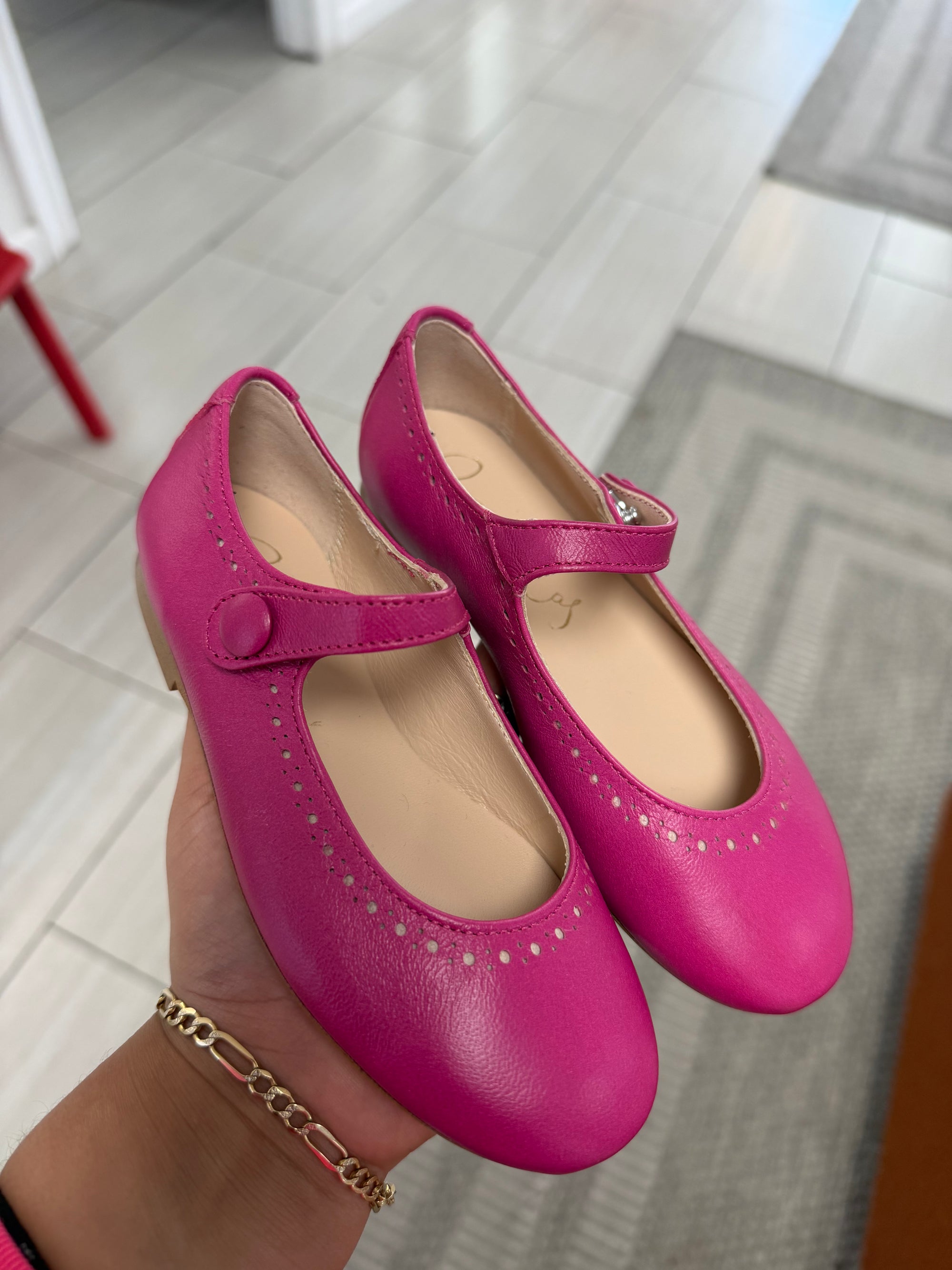 Papanatas Fuchsia Mary Jane-Tassel Children Shoes