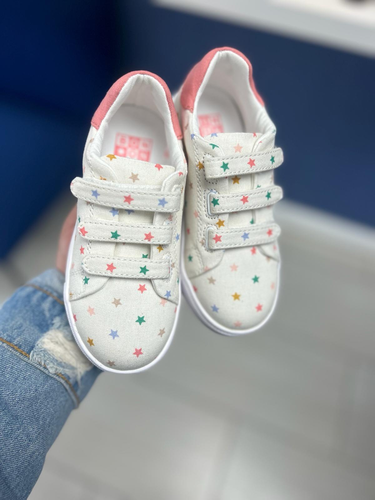 Bonton Multi Star Velcro Sneaker-Tassel Children Shoes