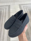 old Blublonc Black Rubber Penny Loafer-Tassel Children Shoes