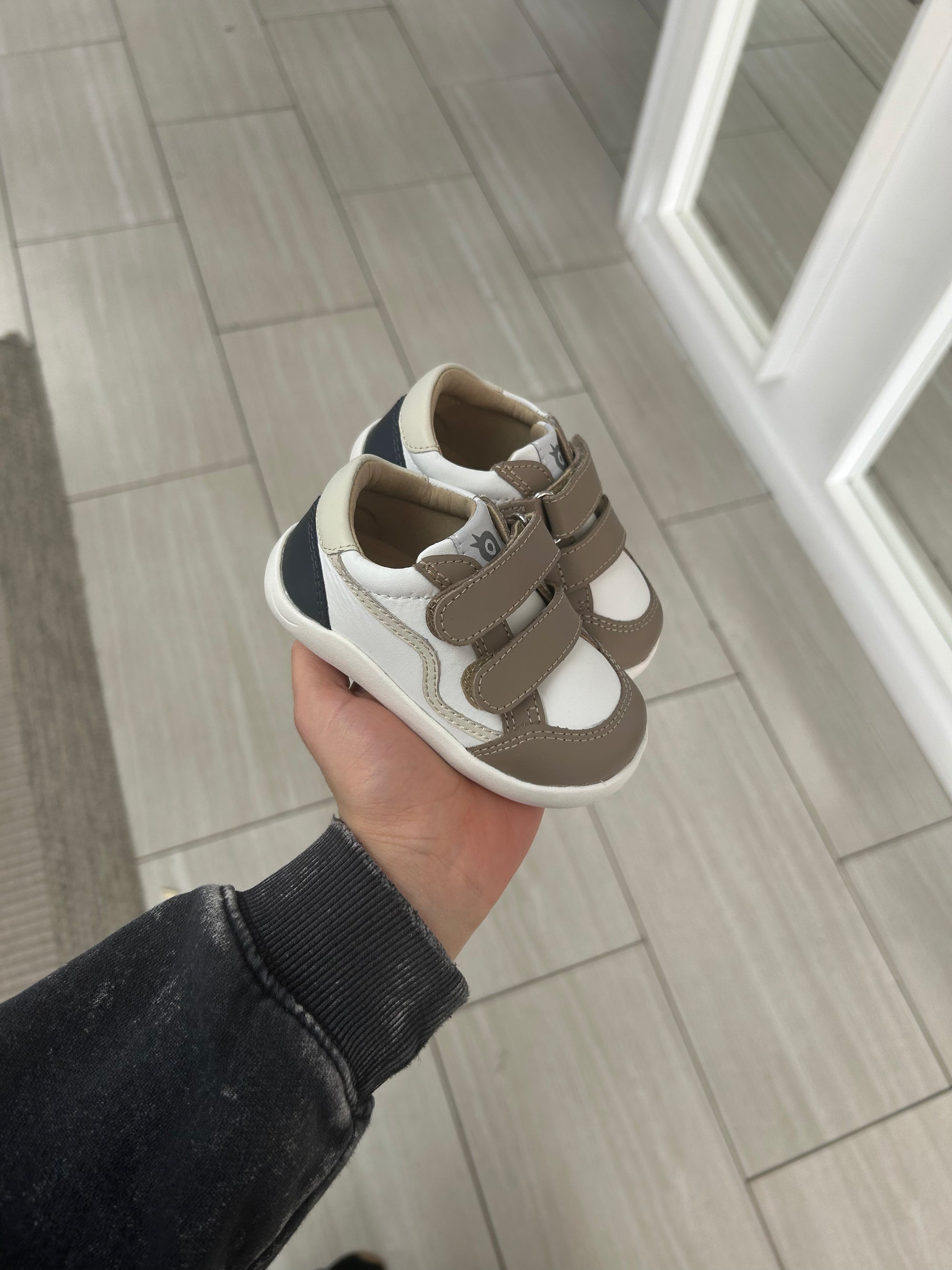 Old Soles Taupe Baby Velcro Sneaker-Tassel Children Shoes