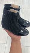 LMDI Black Pinstripe Bootie-Tassel Children Shoes