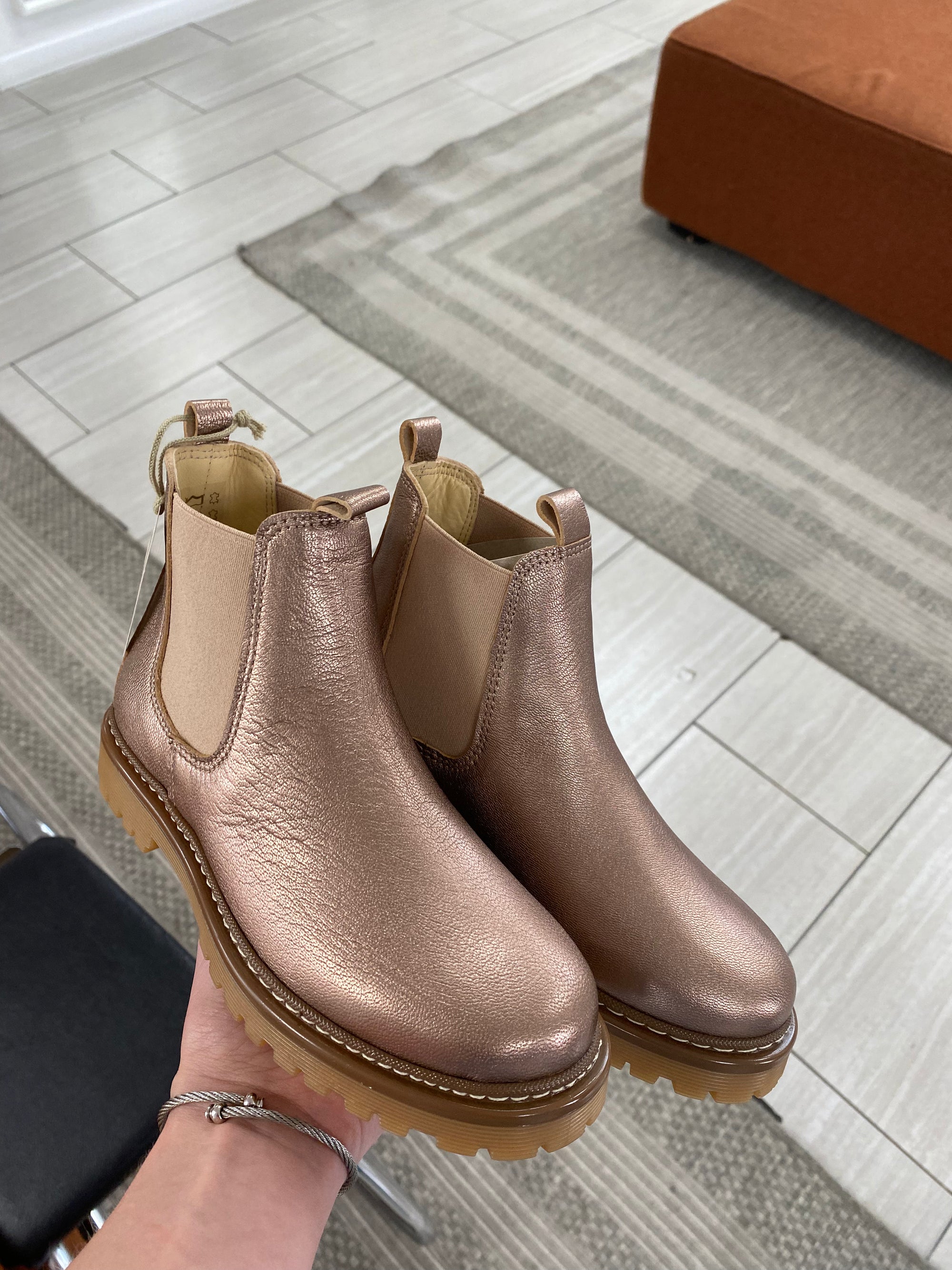 Angulus Copper Rose Elastic Boot-Tassel Children Shoes