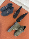 Spain+Co Washed Black Ankle Bootie-Tassel Children Shoes