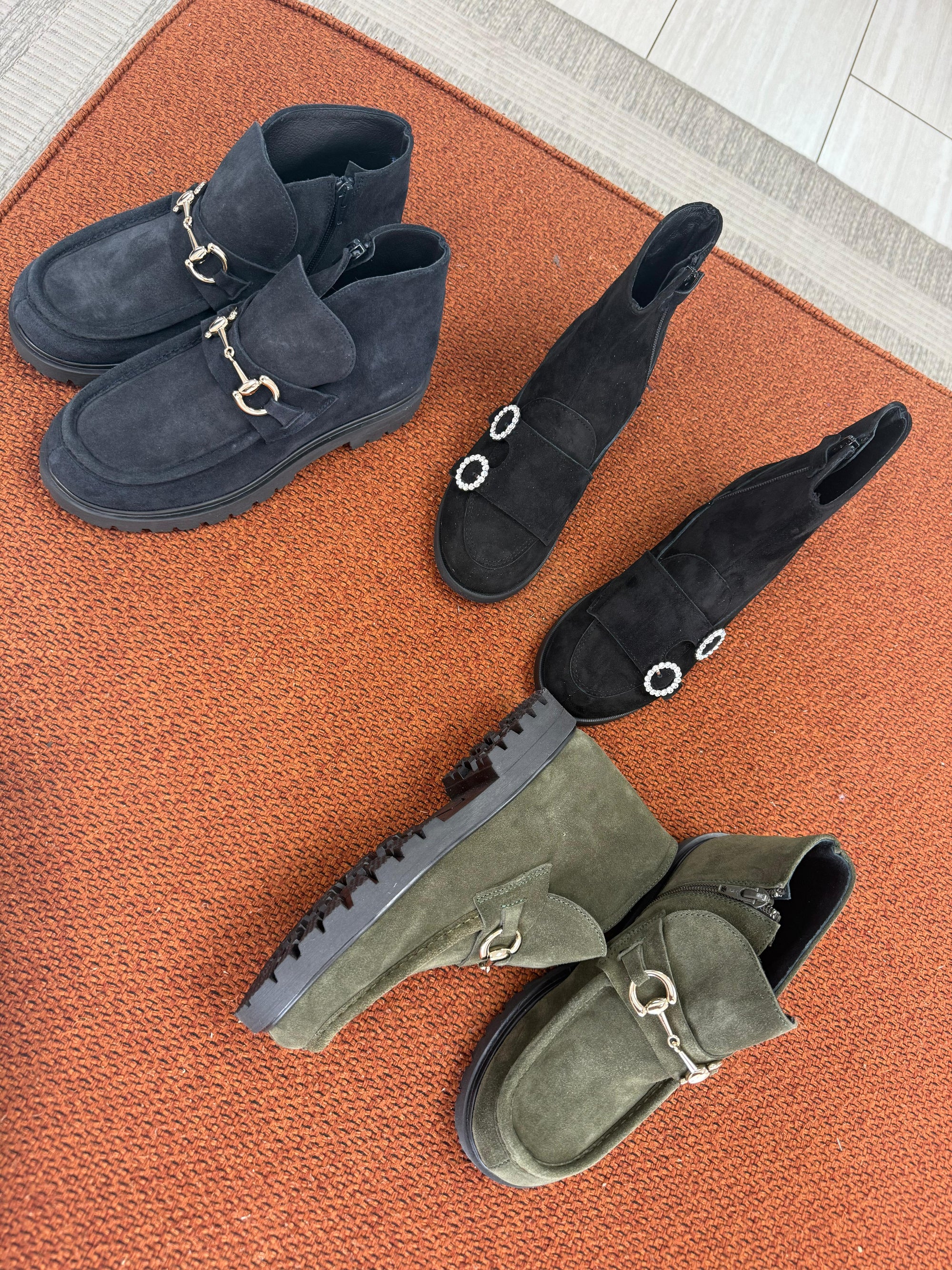 Spain+Co Washed Black Ankle Bootie-Tassel Children Shoes