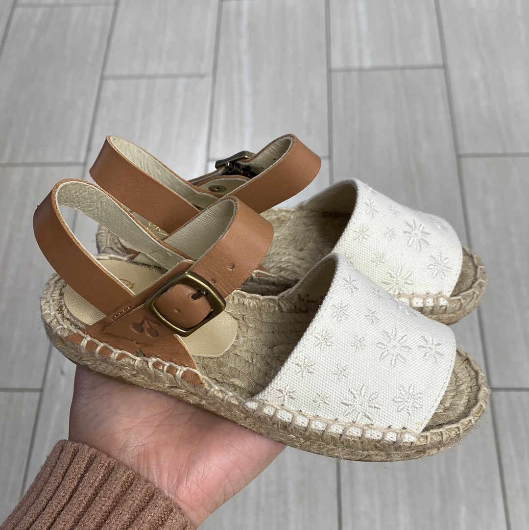 Bonpoint Off White Fava Espadrille Sandal-Tassel Children Shoes