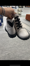 Andanines Ivory Pebbled Heart Bootie-Tassel Children Shoes