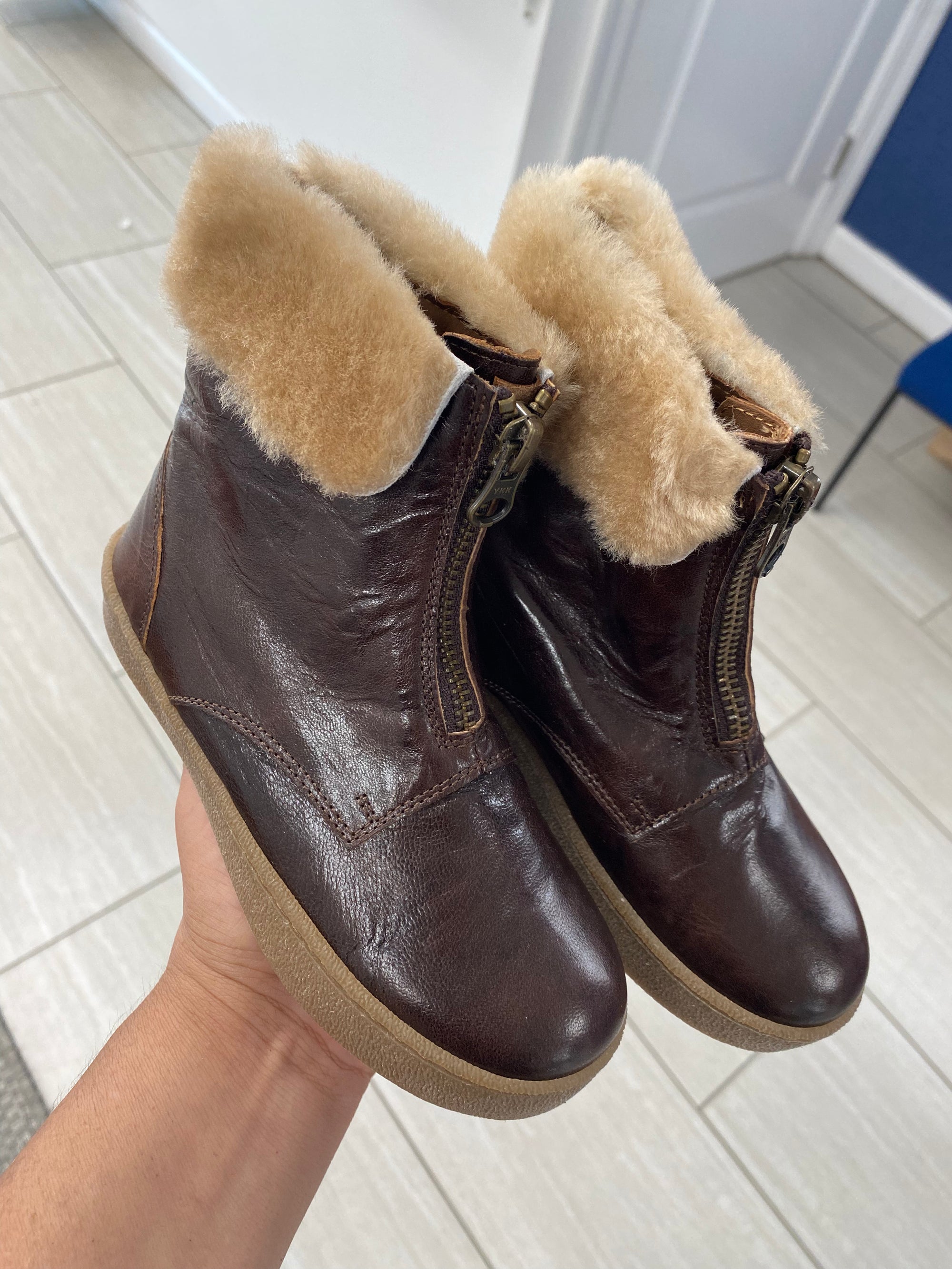 Pepe Chocolate Fur Bootie-Tassel Children Shoes