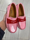 Atlanta Mocassin Pink And Red Penny Loafer-Tassel Children Shoes