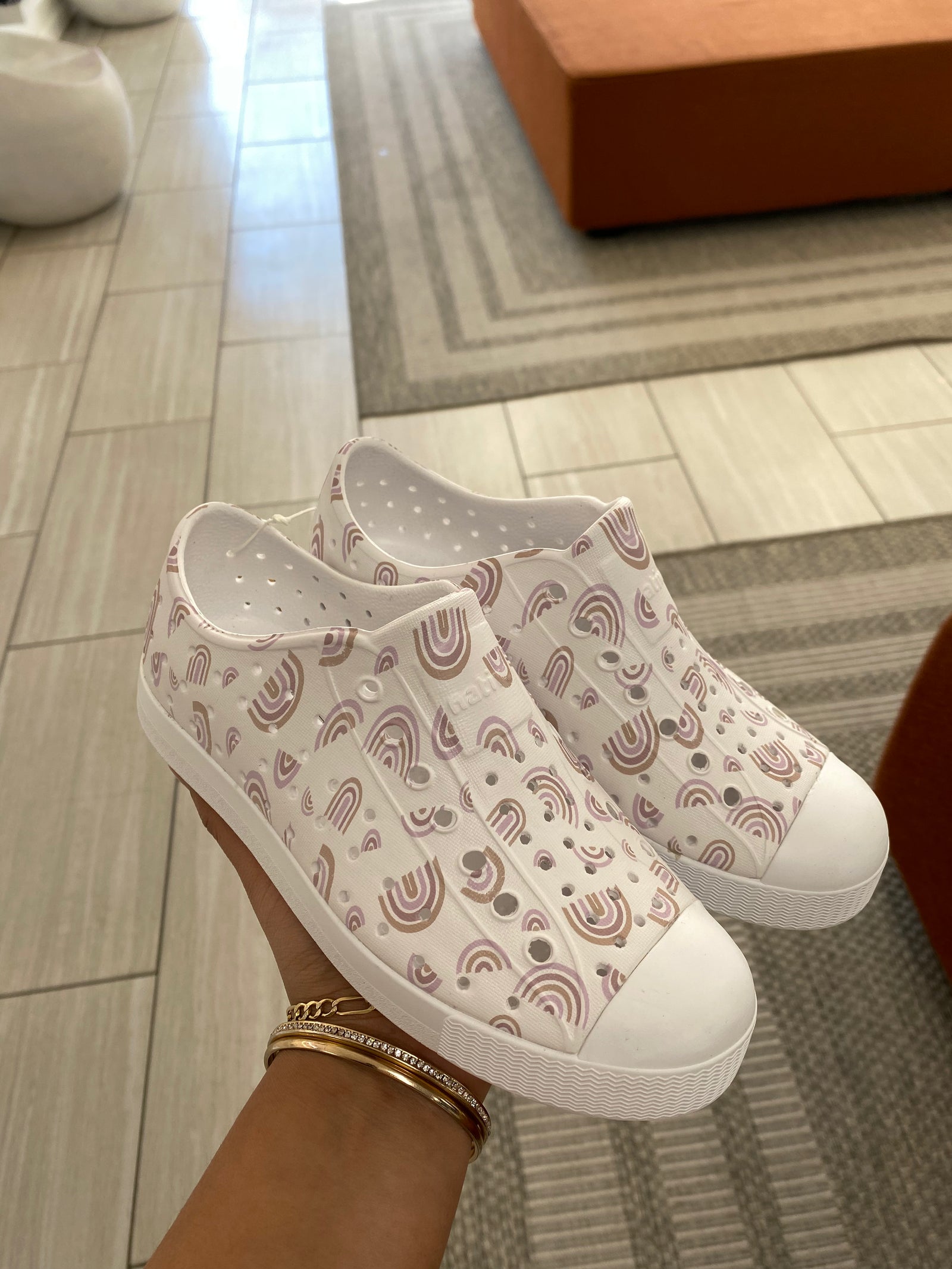 Native Jefferson Shell Rainbow-Tassel Children Shoes