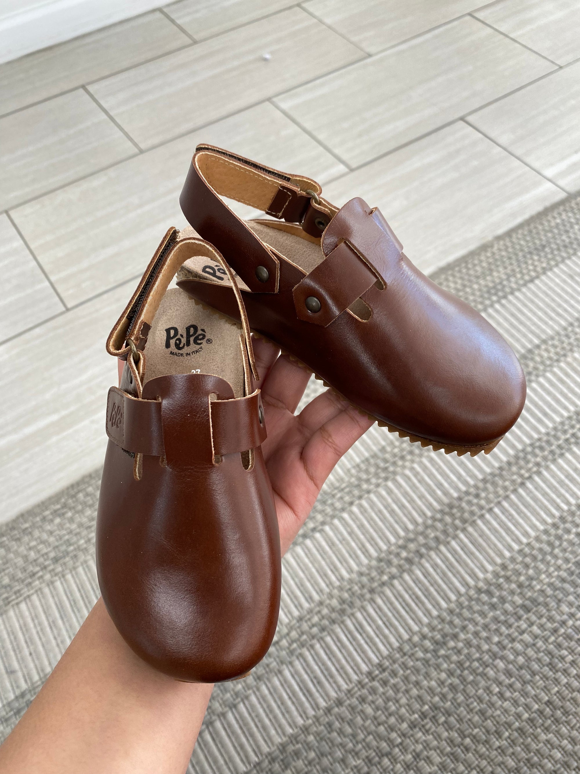 Pepe Chocolate Clog-Tassel Children Shoes