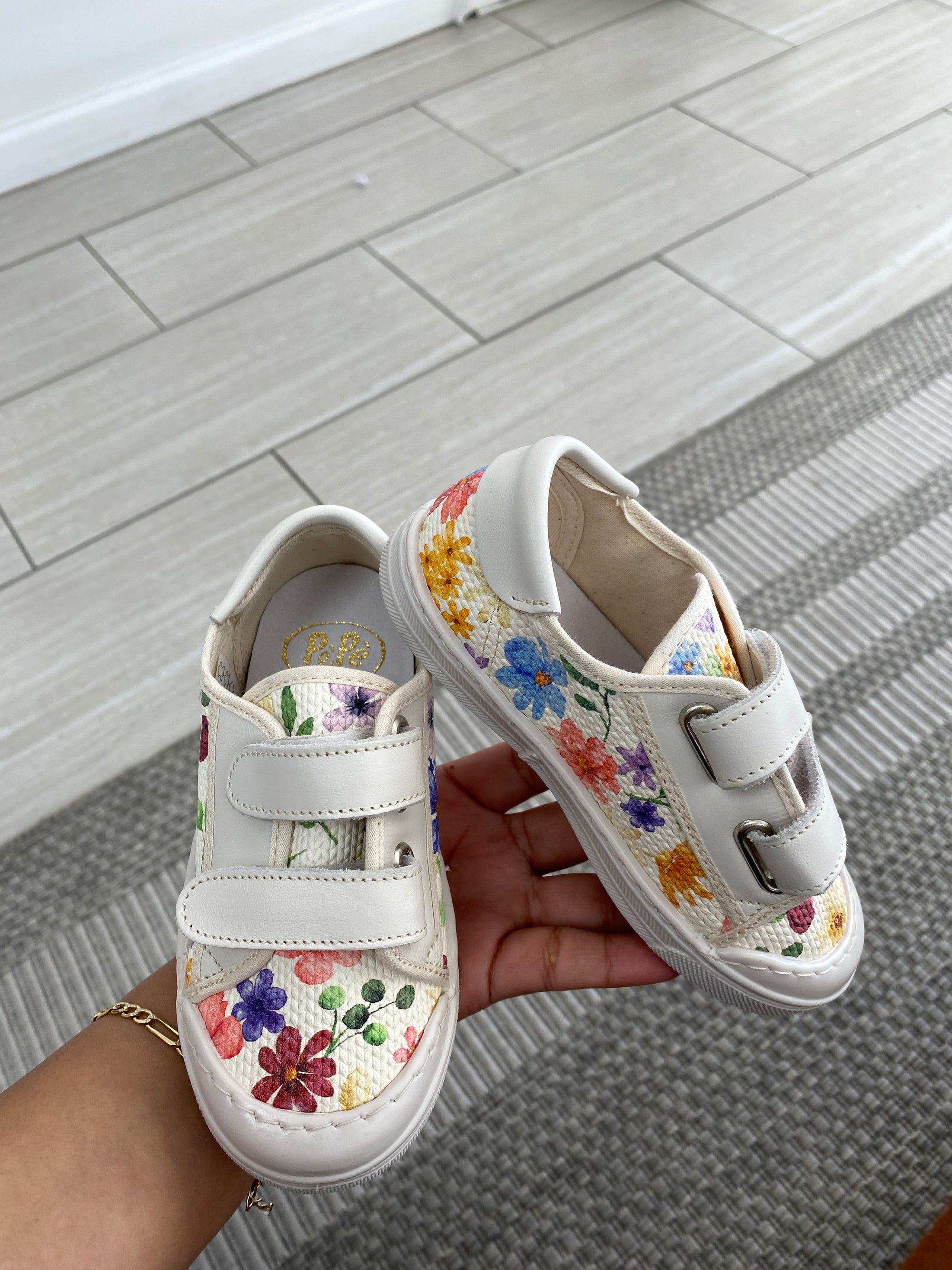 Pepe Multi Floral Velcro Sneaker-Tassel Children Shoes