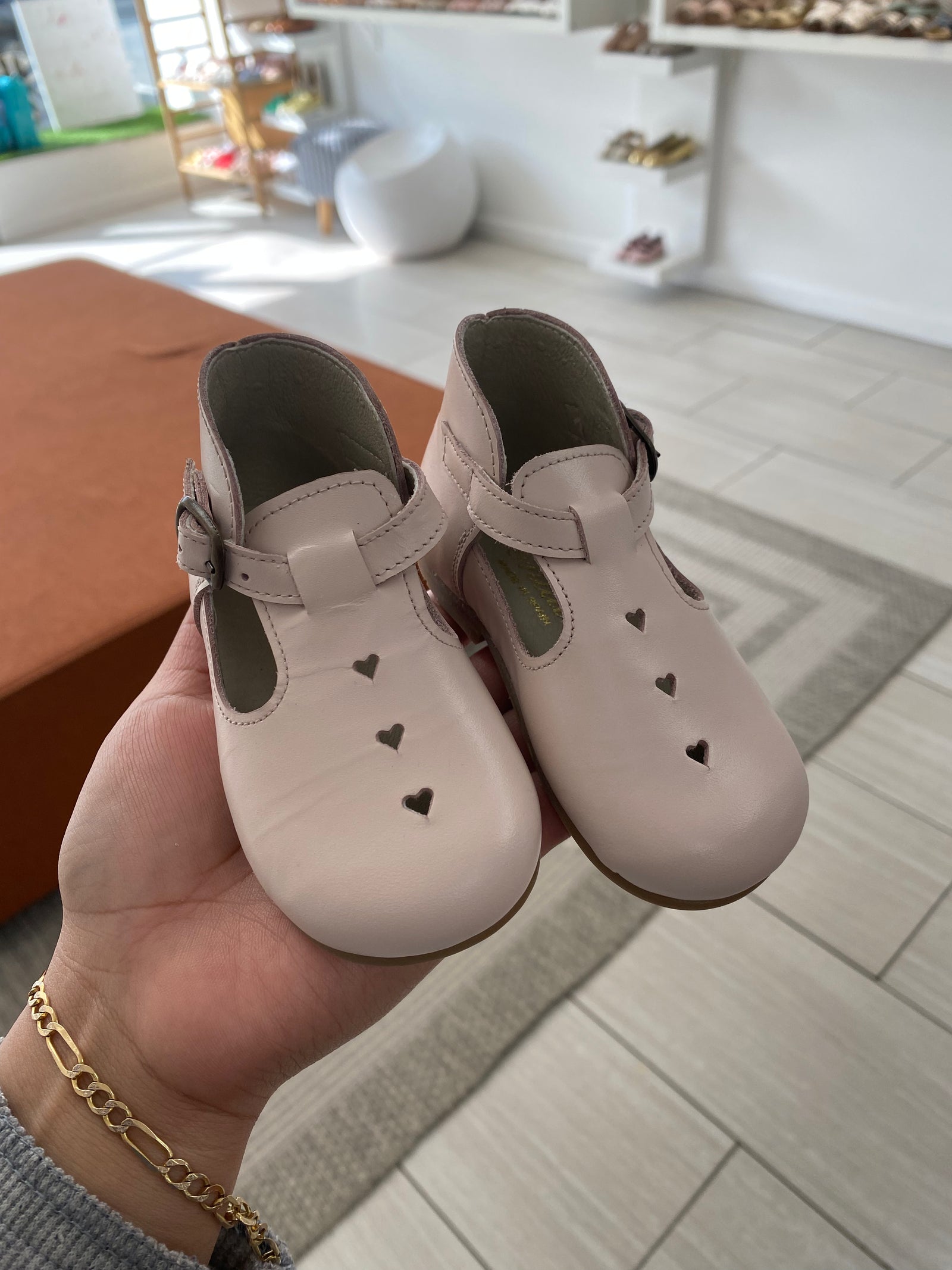 Sonatina Pale Pink Heart Baby Bootie-Tassel Children Shoes