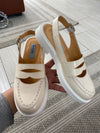 Rondinella Cream Florentic Loafer Mule-Tassel Children Shoes