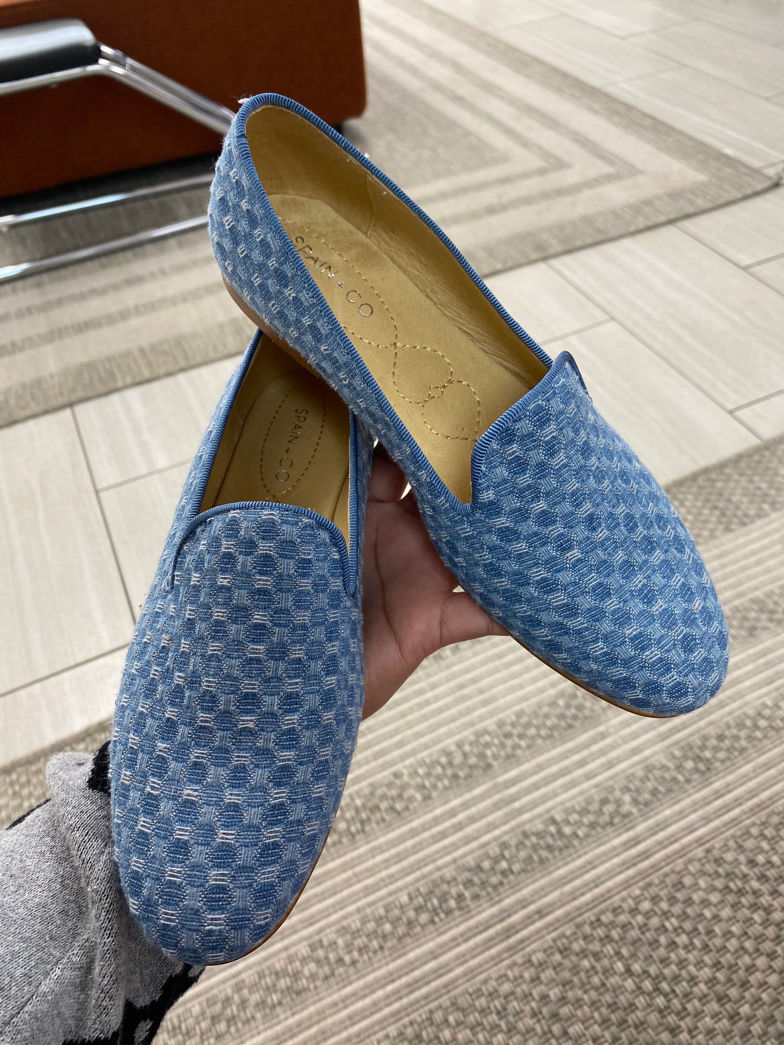 Spain+Co Denim Smoking Loafer-Tassel Children Shoes