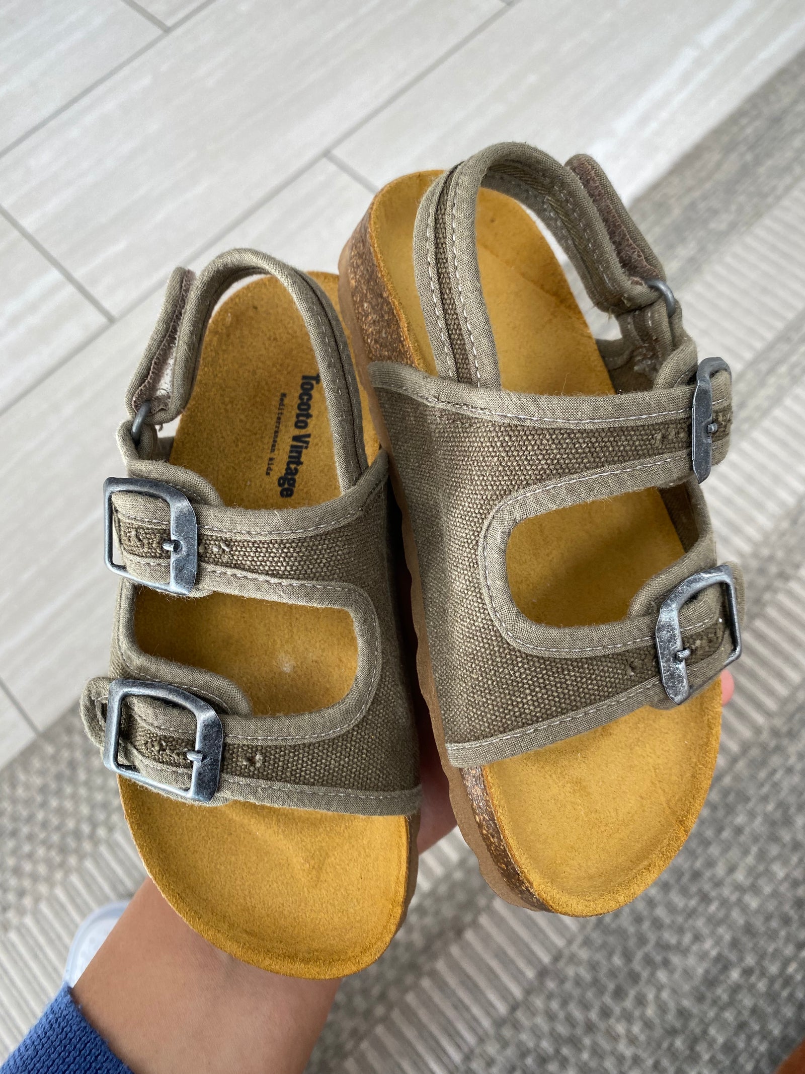 Tocoto Gray Terry Slide-Tassel Children Shoes