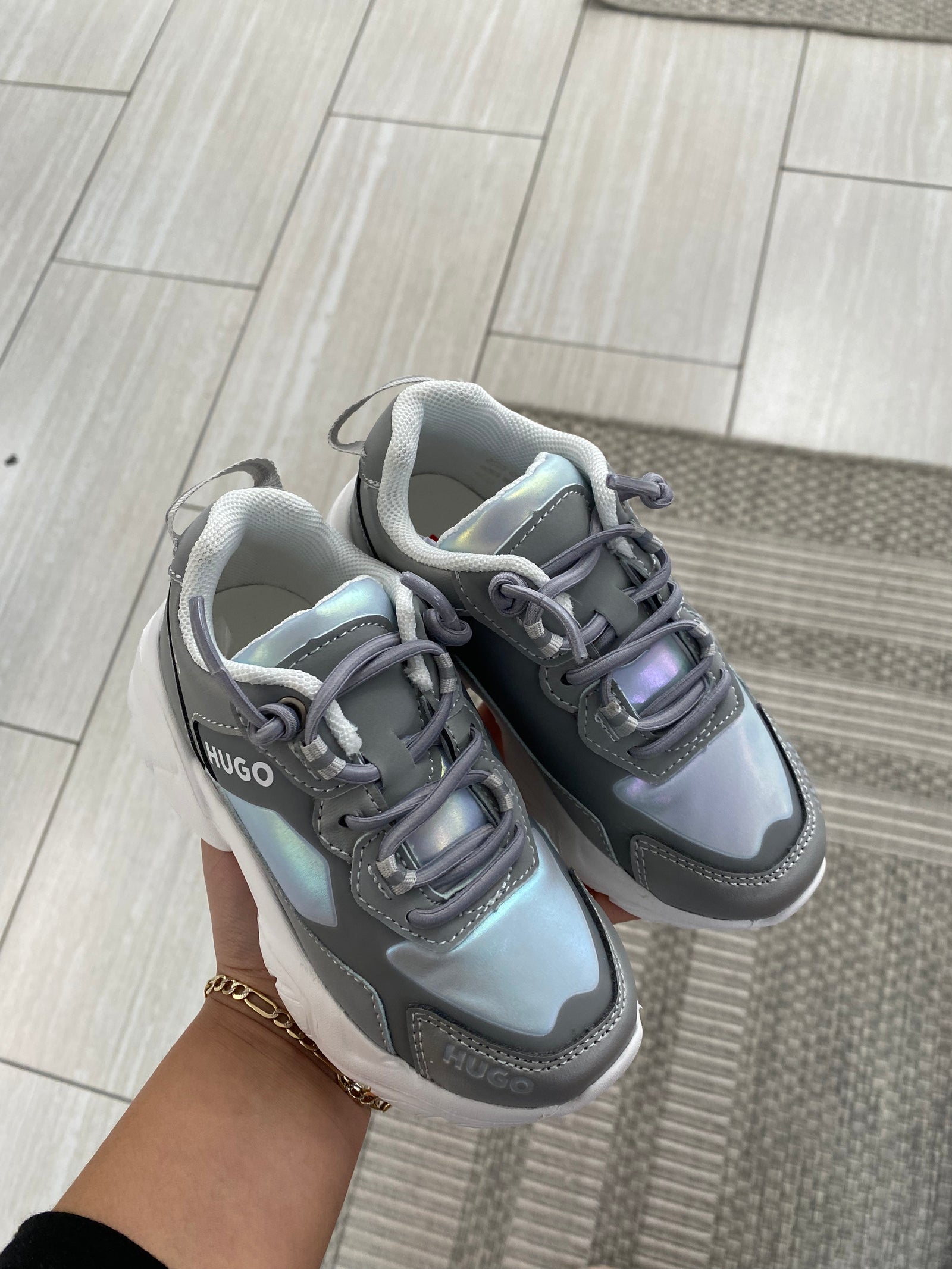 Hugo Boss Silver Grandpa Sneaker-Tassel Children Shoes