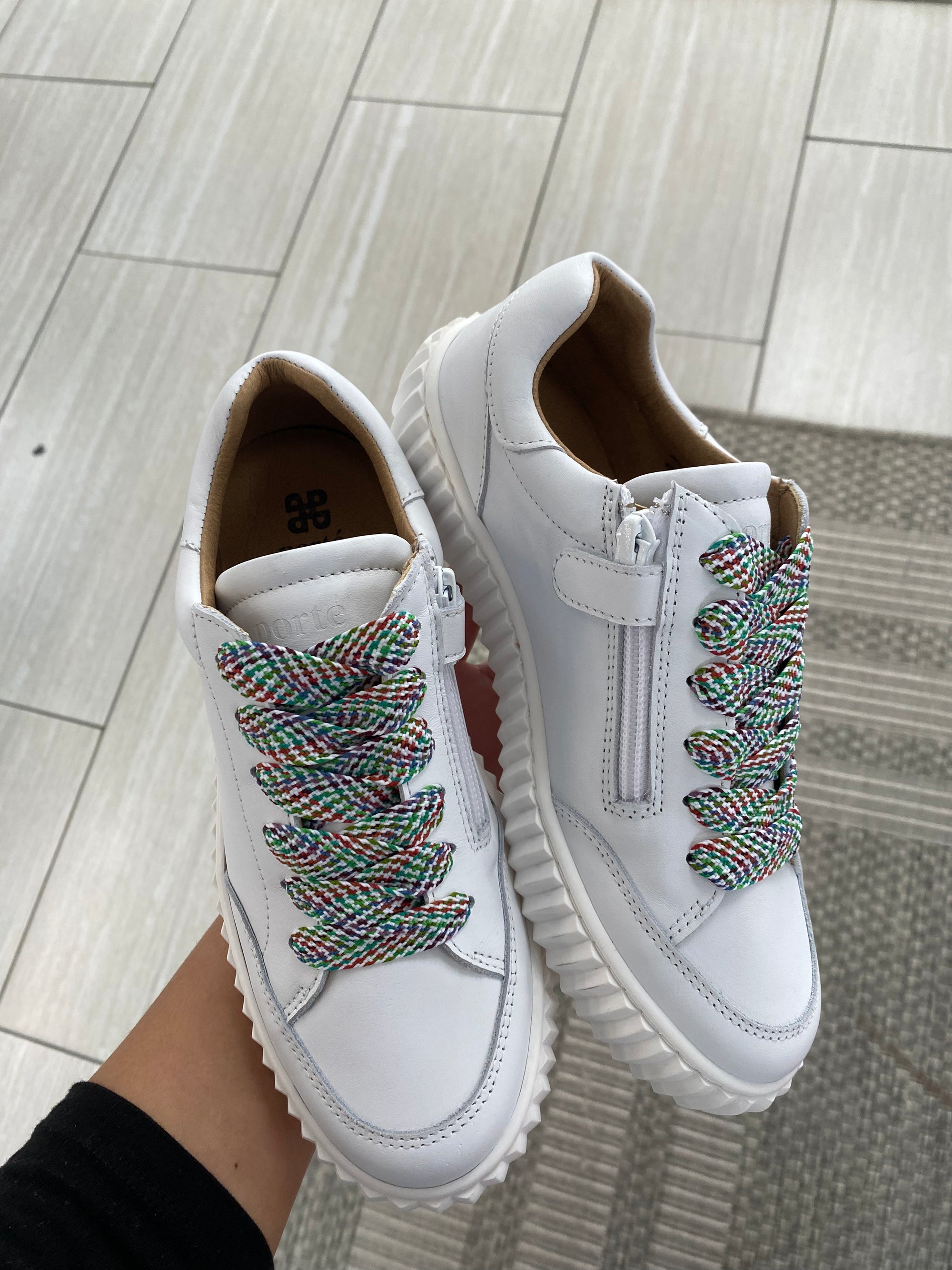 Porte White Rainbow Sneaker-Tassel Children Shoes