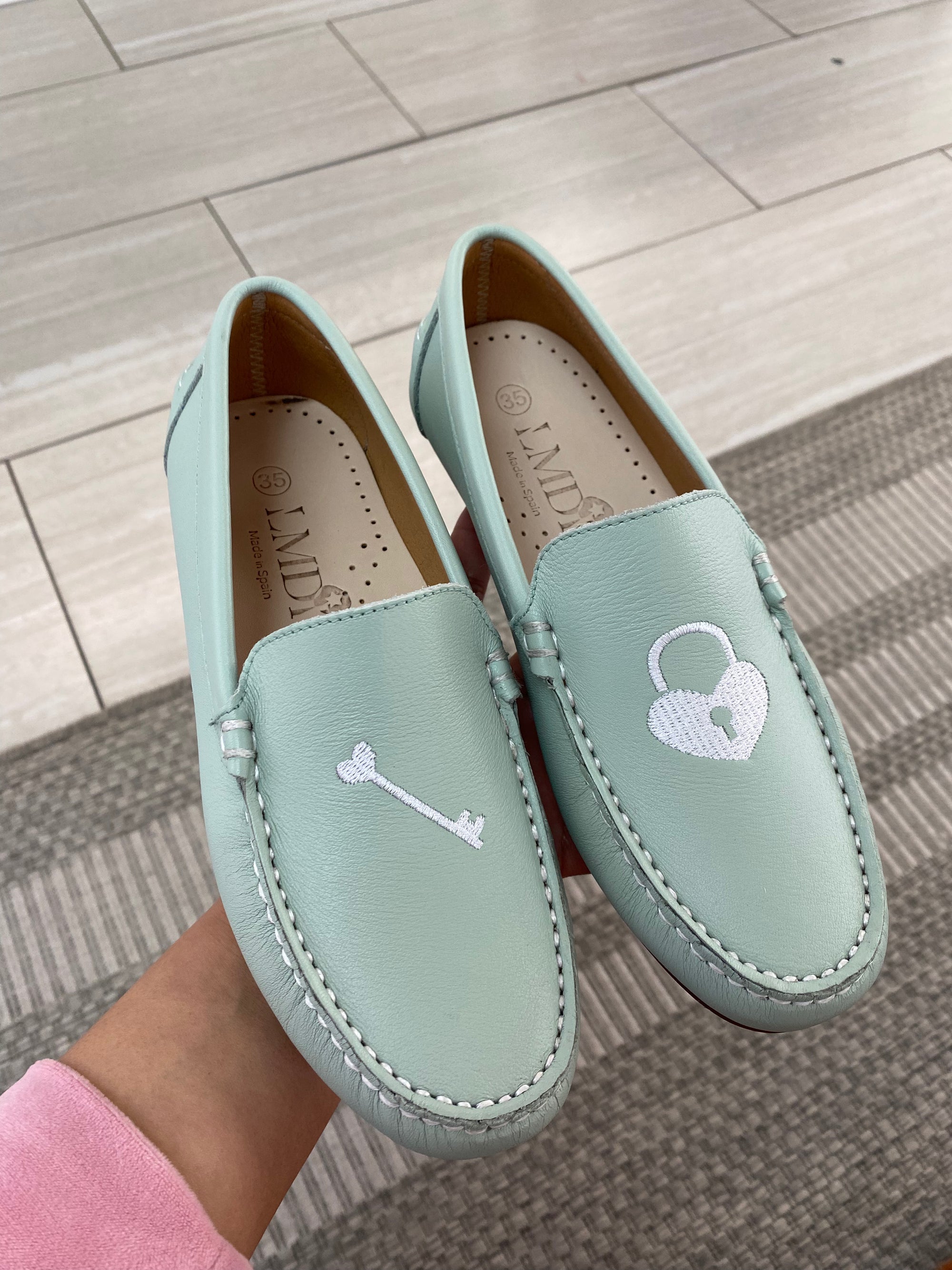 LMDI Mint Lock and Key Loafer-Tassel Children Shoes