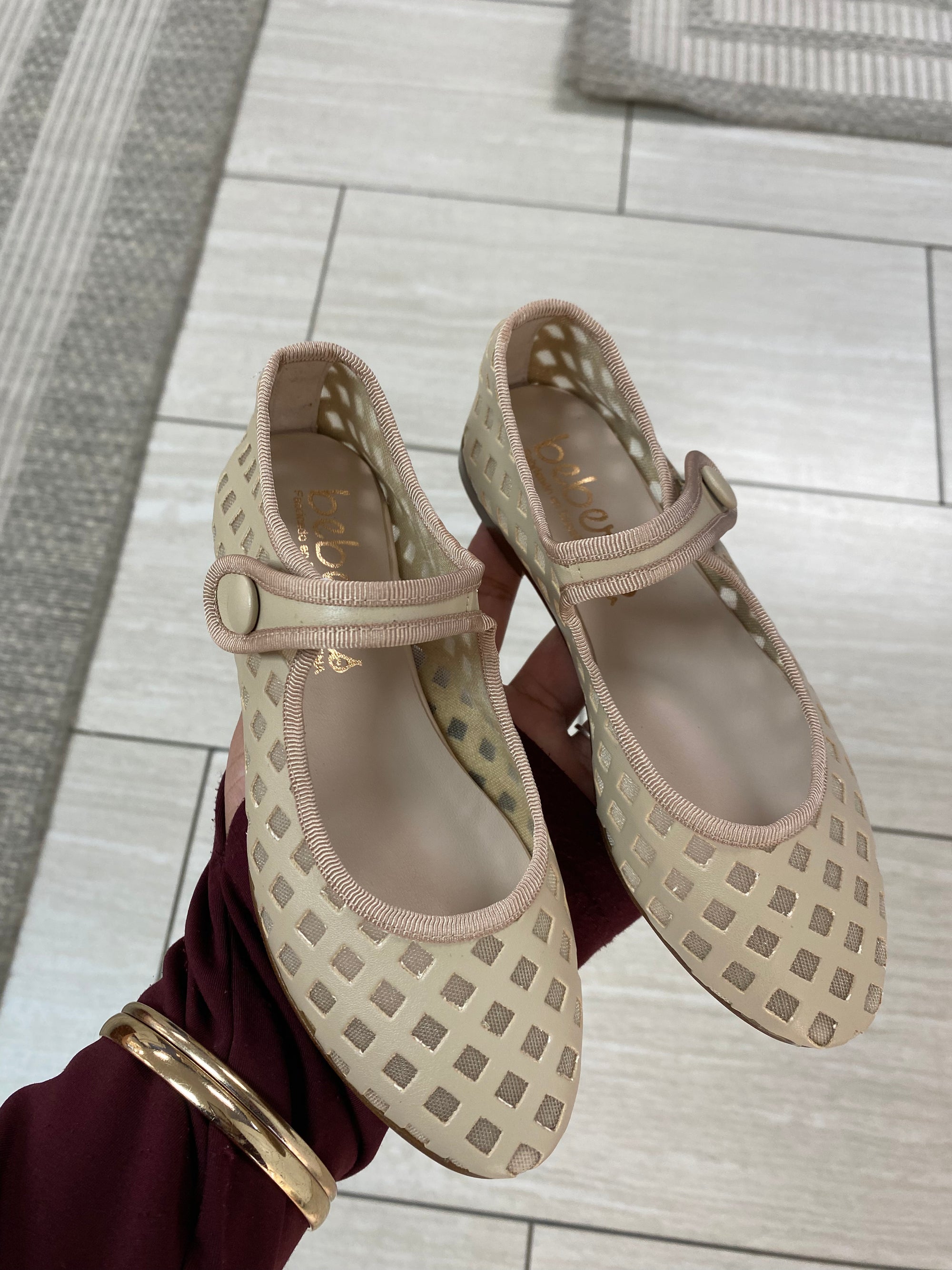 Beberlis Nude Basket Mary Jane-Tassel Children Shoes