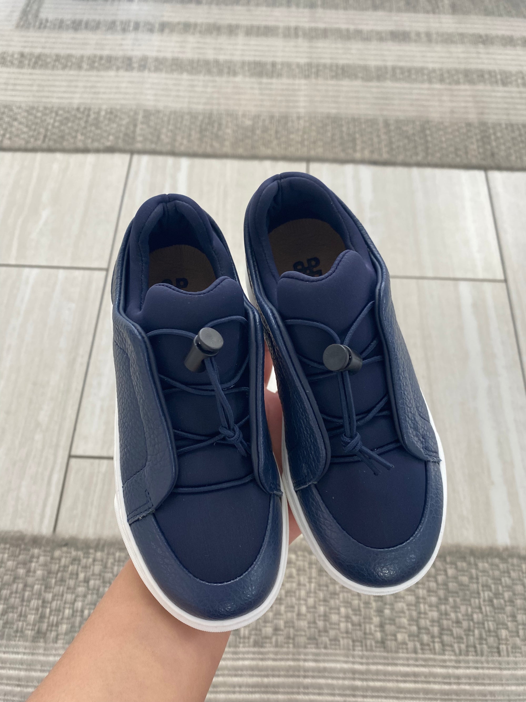 Porte Navy Elastic Sneaker-Tassel Children Shoes