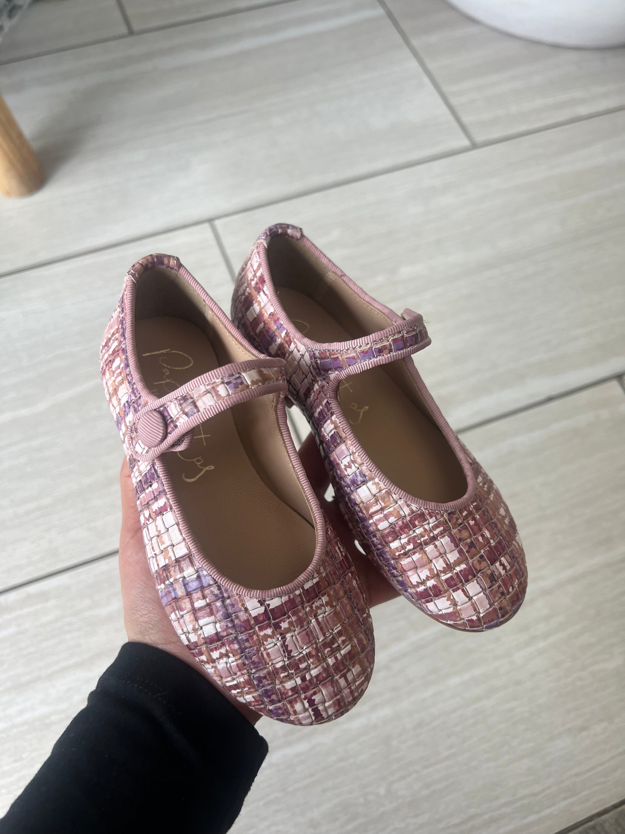 Papanatas Pink Multi Mary Jane-Tassel Children Shoes