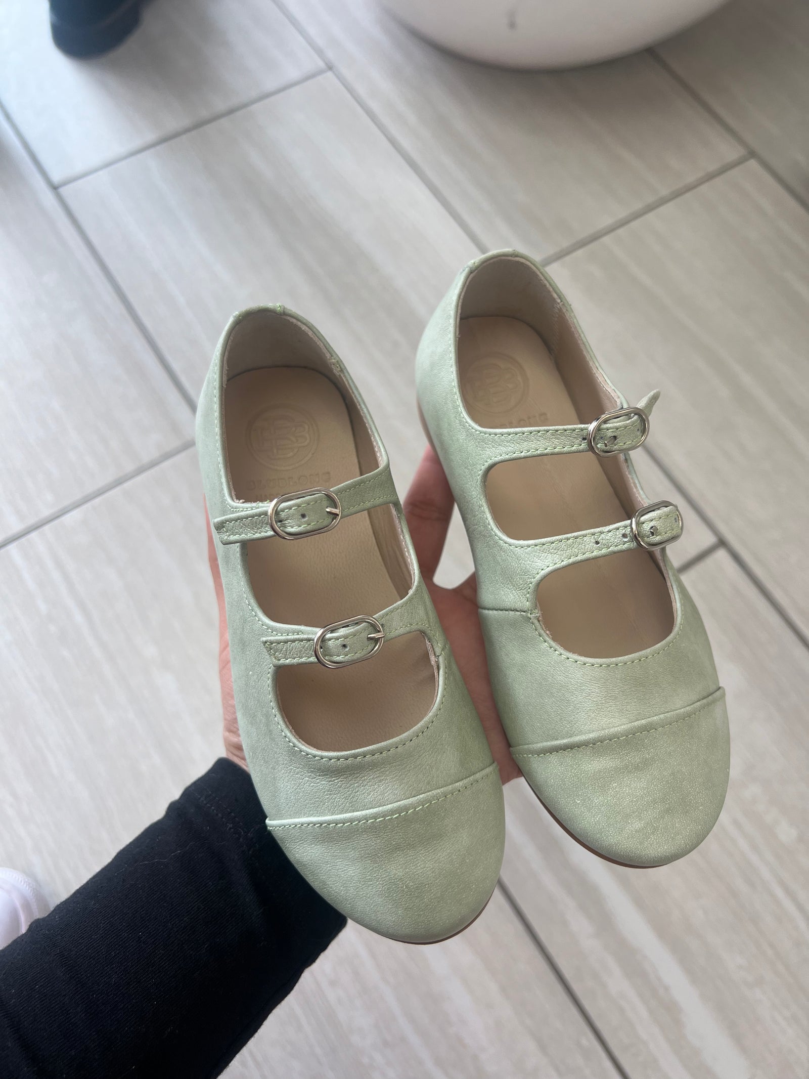 Blublonc Mint Brushed Buckle Mary Jane-Tassel Children Shoes