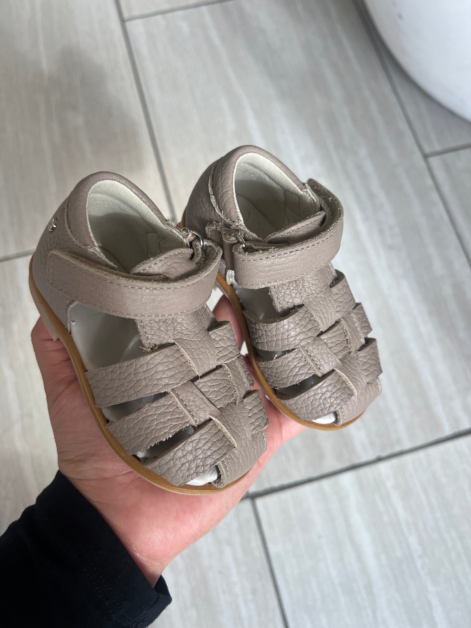 Manuela Taupe Closed Toe Baby Sandal-Tassel Children Shoes