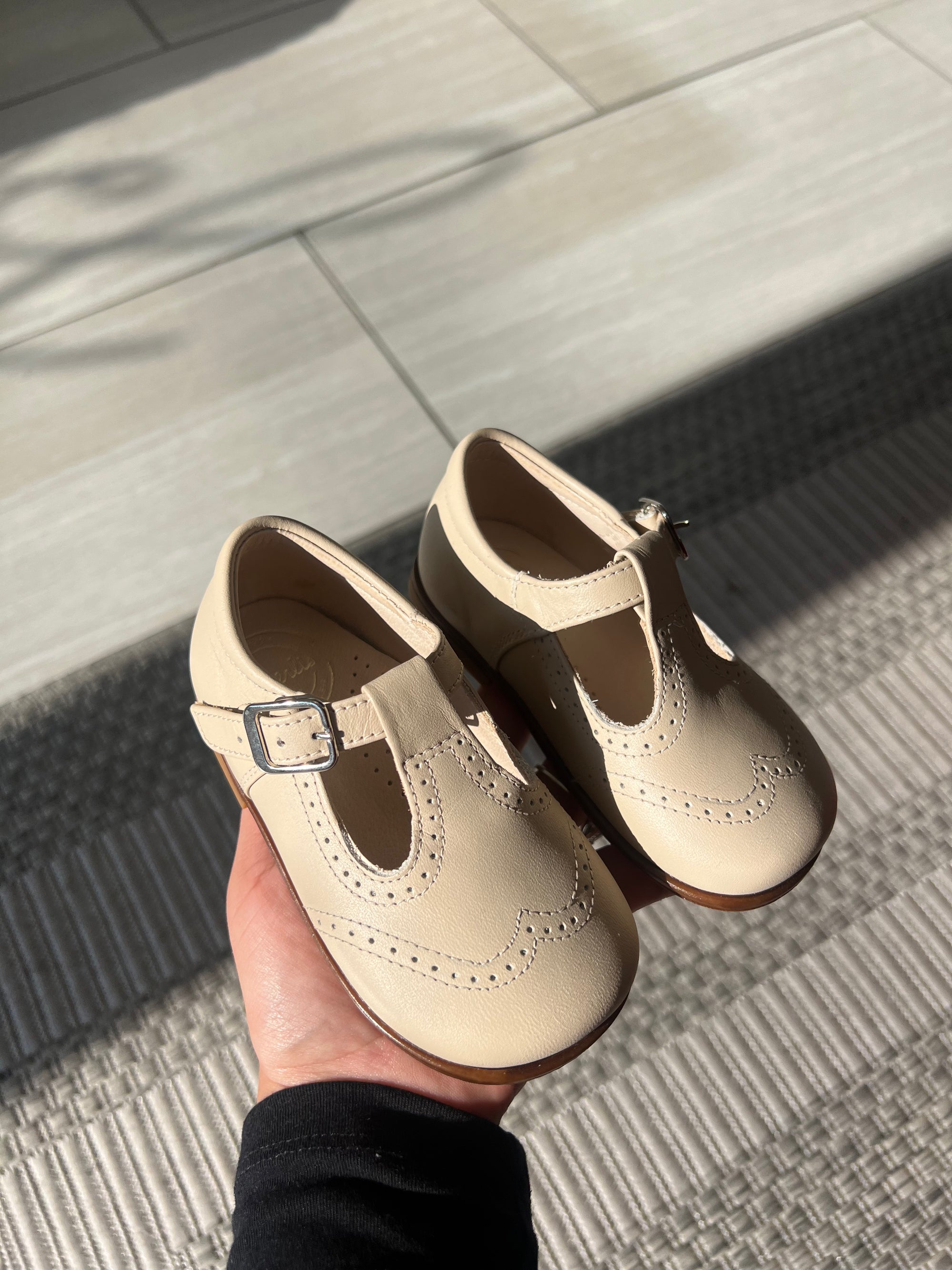 Beberlis Sand Leather Wingtip Baby Shoe-Tassel Children Shoes