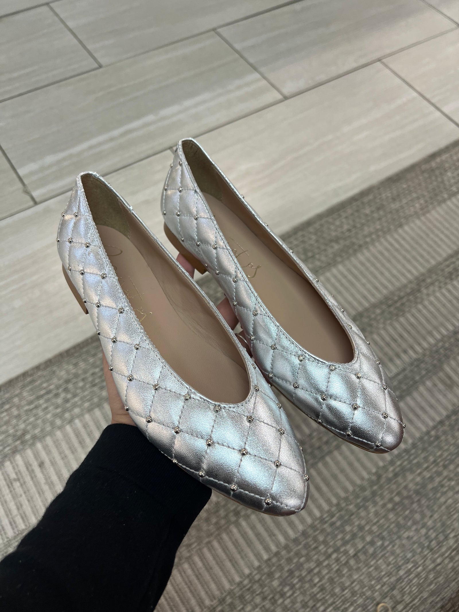 Papanatas Silver Stud Flat-Tassel Children Shoes