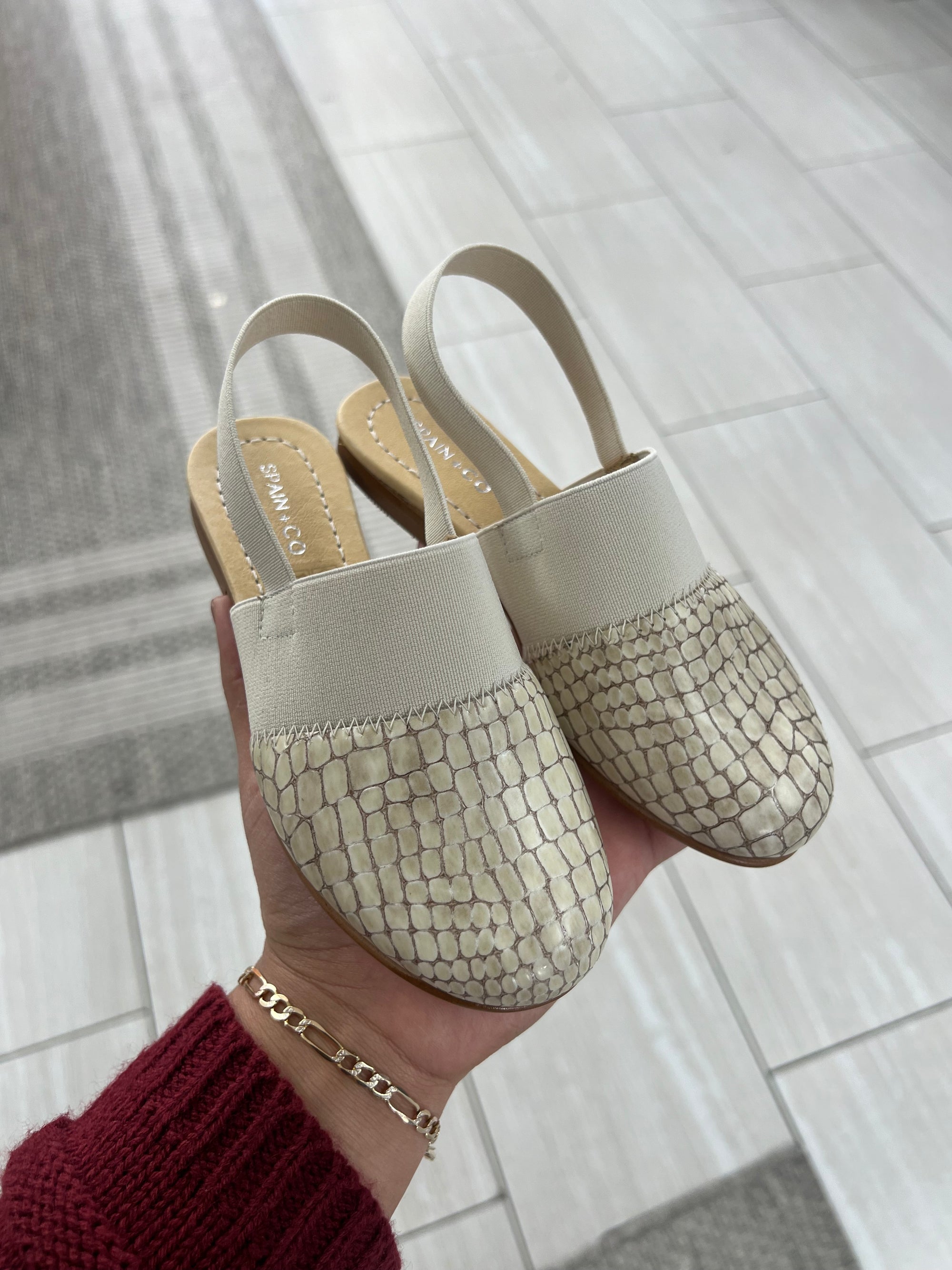 Spain+Co Patent Croc Elastic Slingback-Tassel Children Shoes