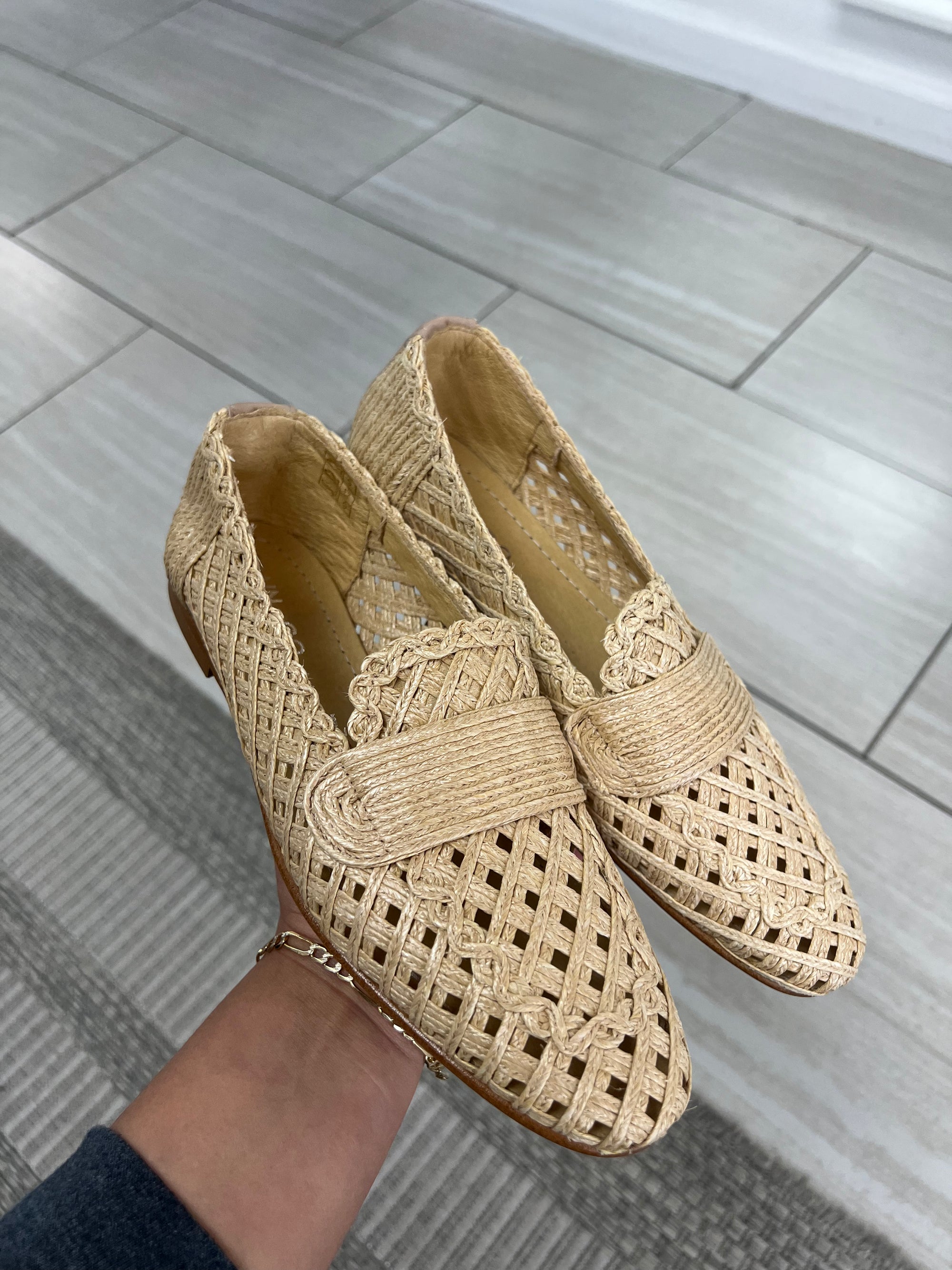 Spain+Co Natural Wicker Penny Loafer-Tassel Children Shoes