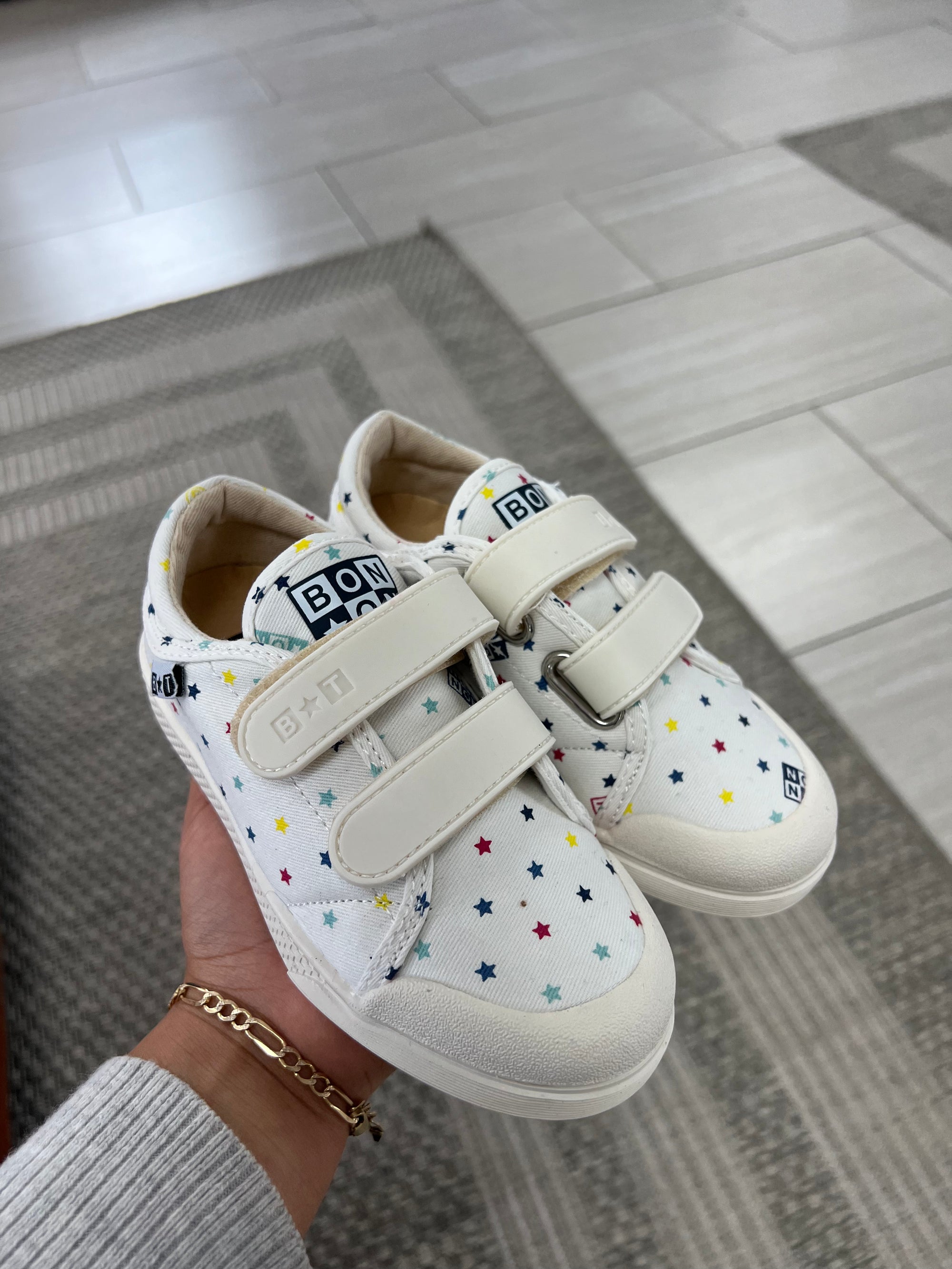 Bonton Multicolor Star Velcro Sneaker-Tassel Children Shoes