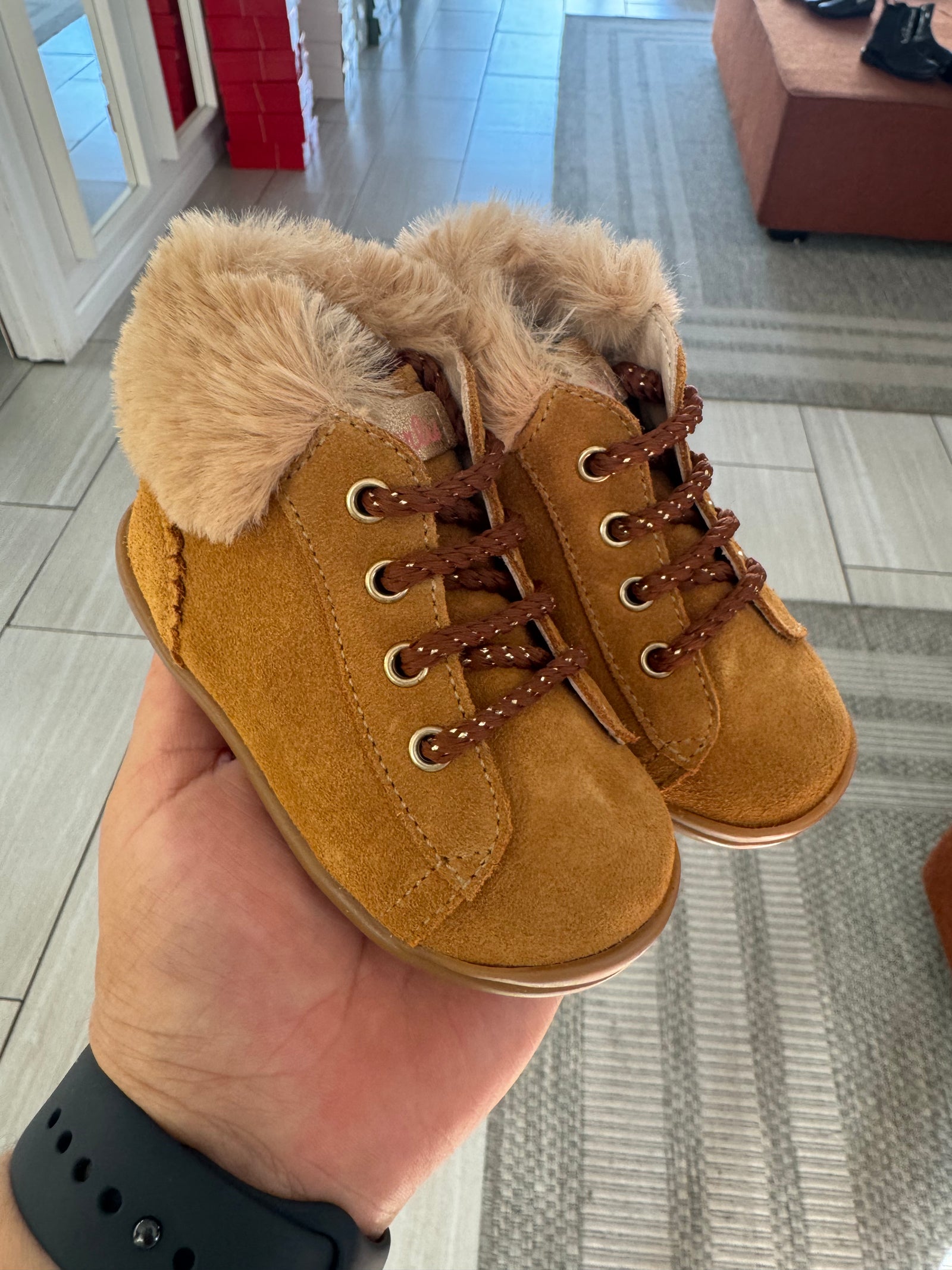 Beberlis Camel Fur Baby Bootie-Tassel Children Shoes